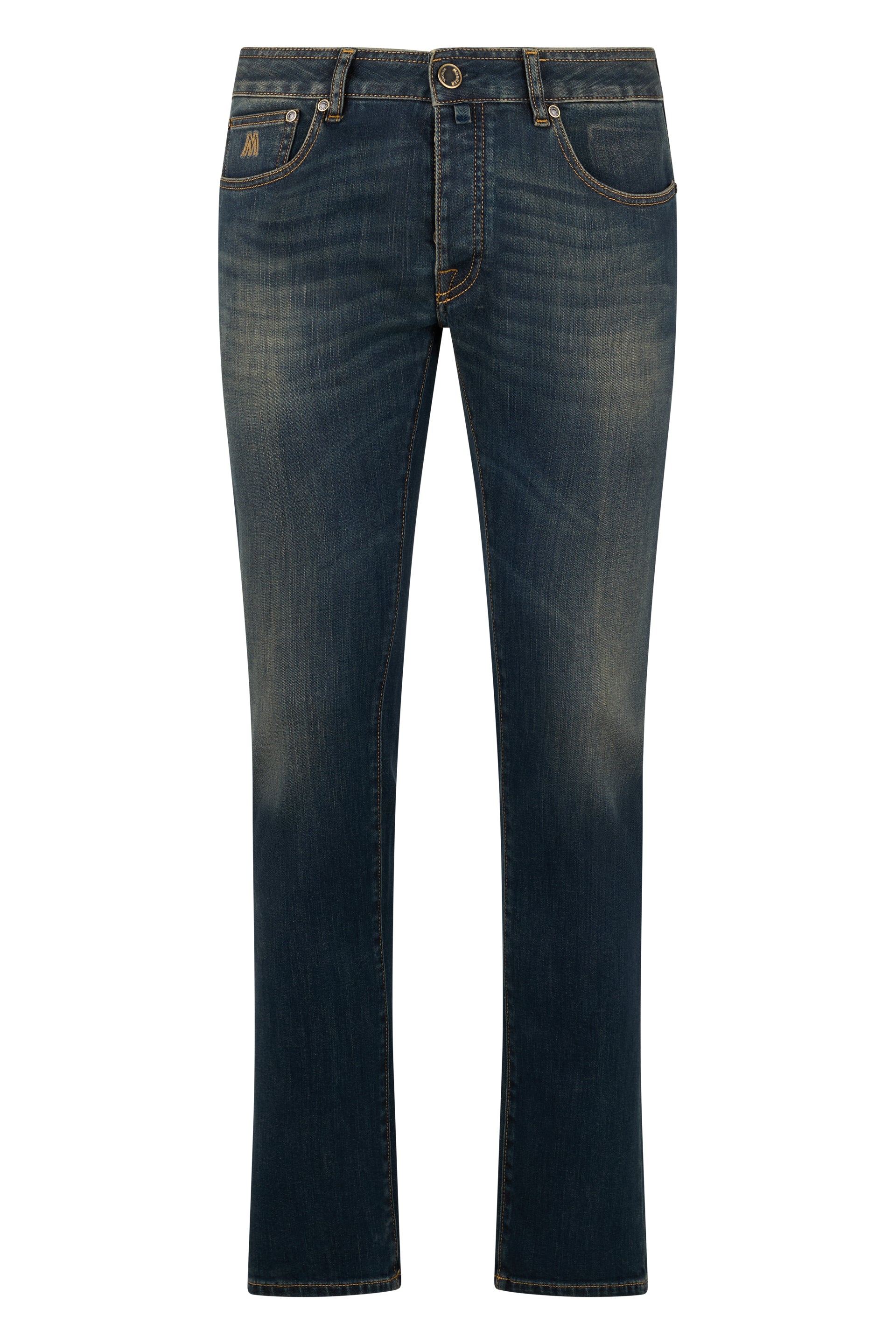 Slim Fit Dark Blue Vintage Jeans Man