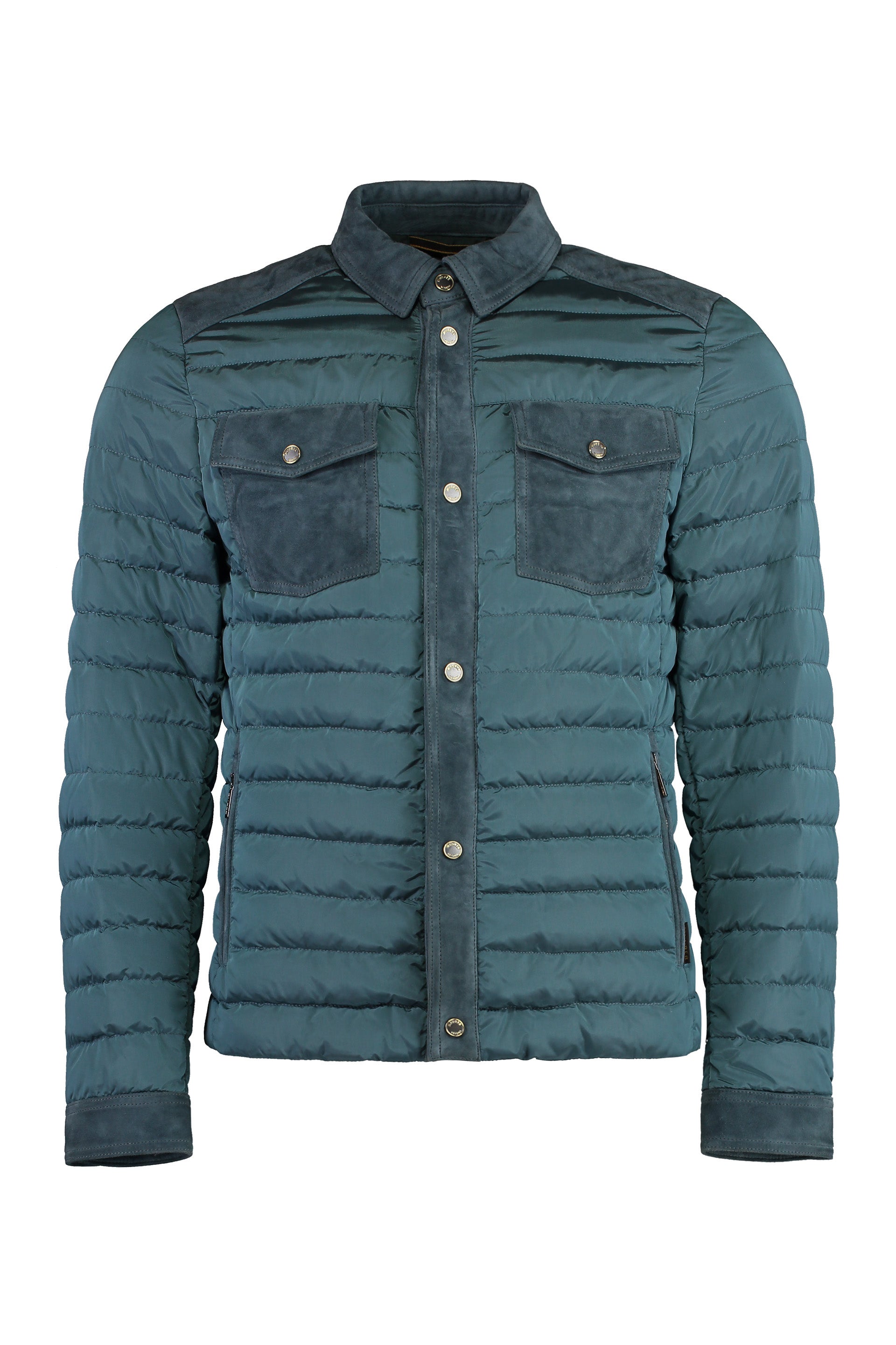 Crespi nylon and leather padded jacket