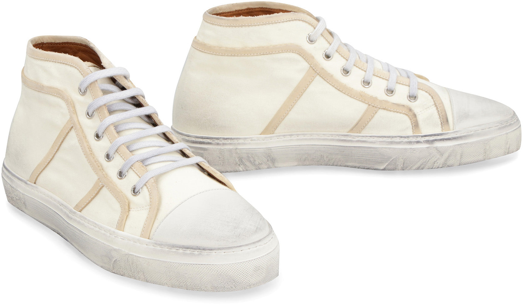 Canvas mid-top sneakers