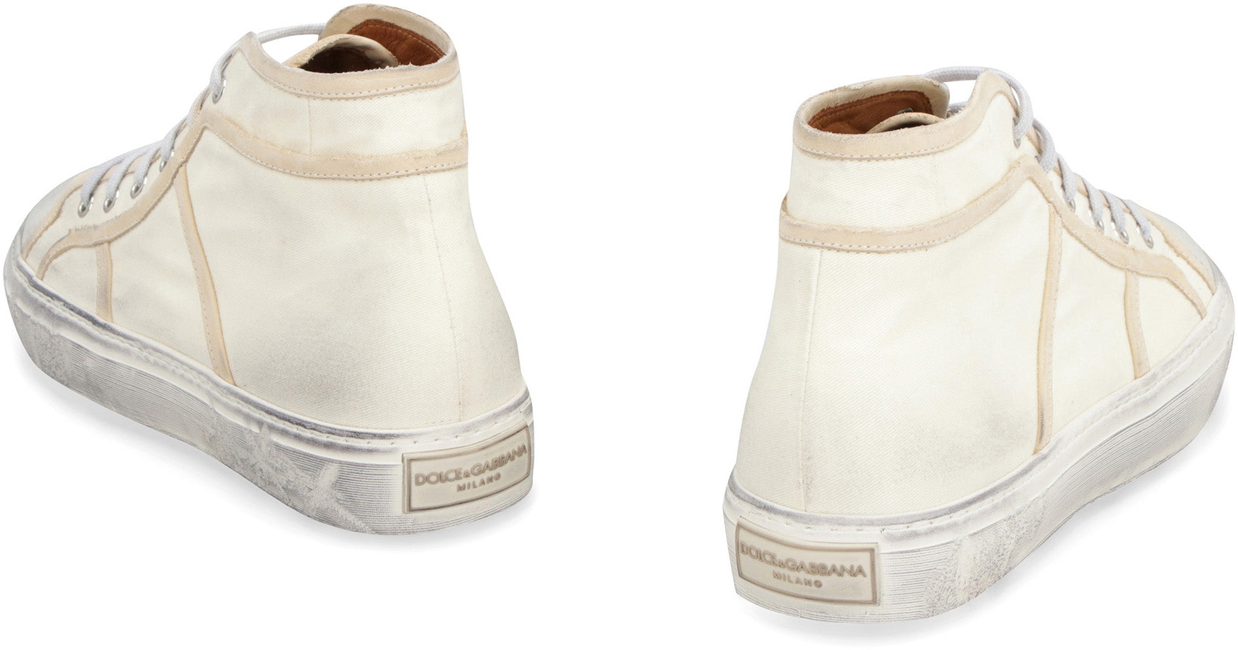 Canvas mid-top sneakers