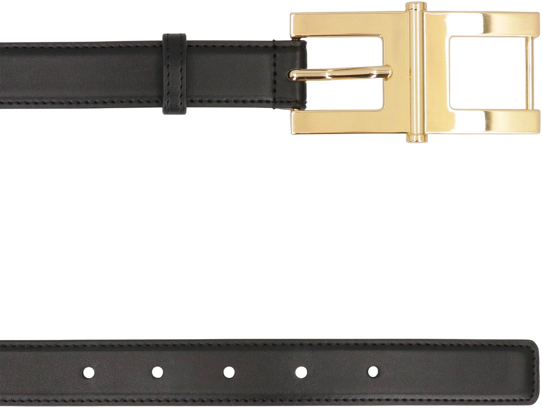 Belt with logo buckle