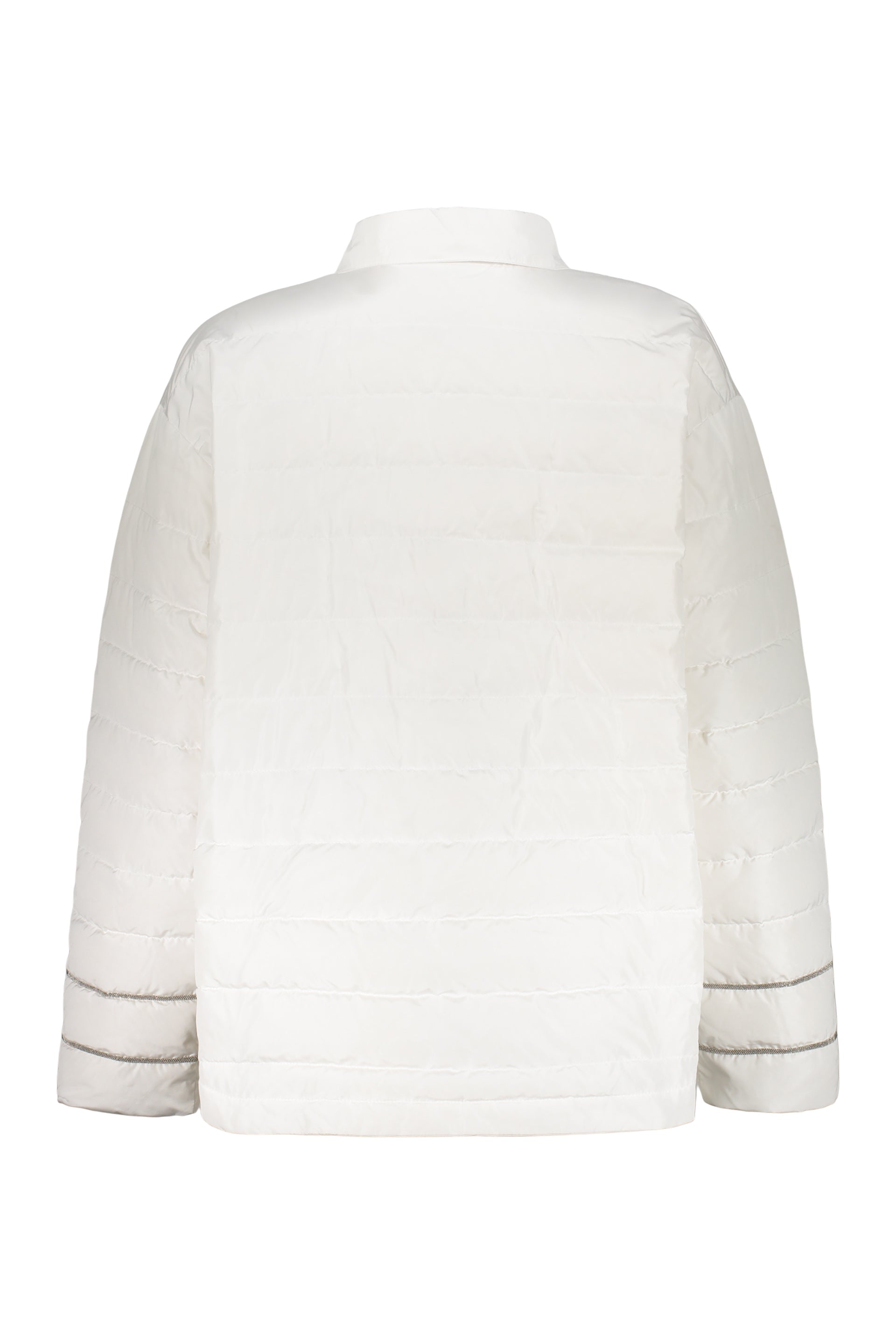 Snap button fastening down jacket