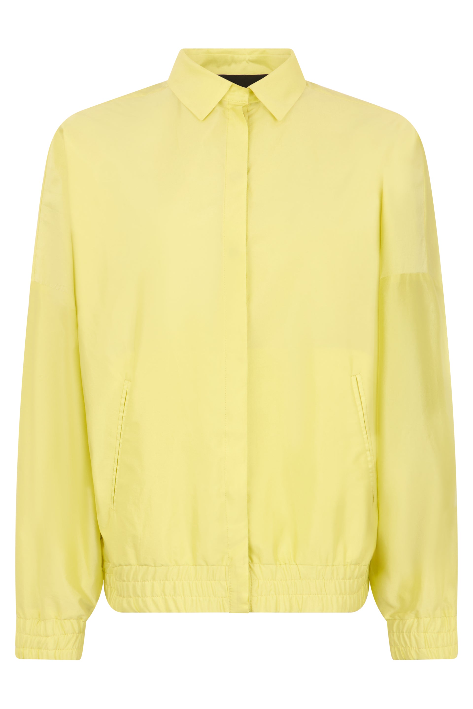 Light yellow shirt with Korean collar