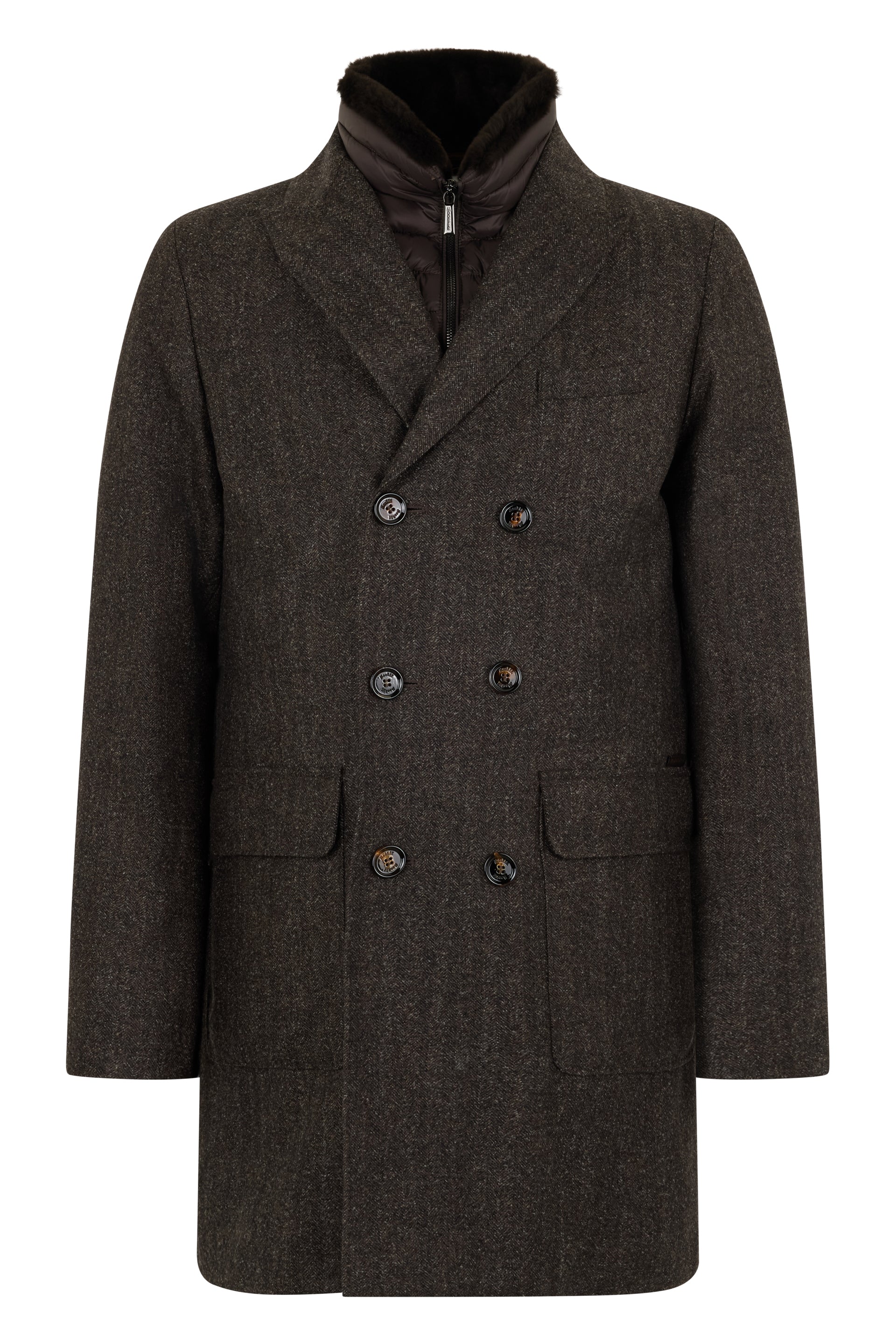 Elegant dark coat with slim fit