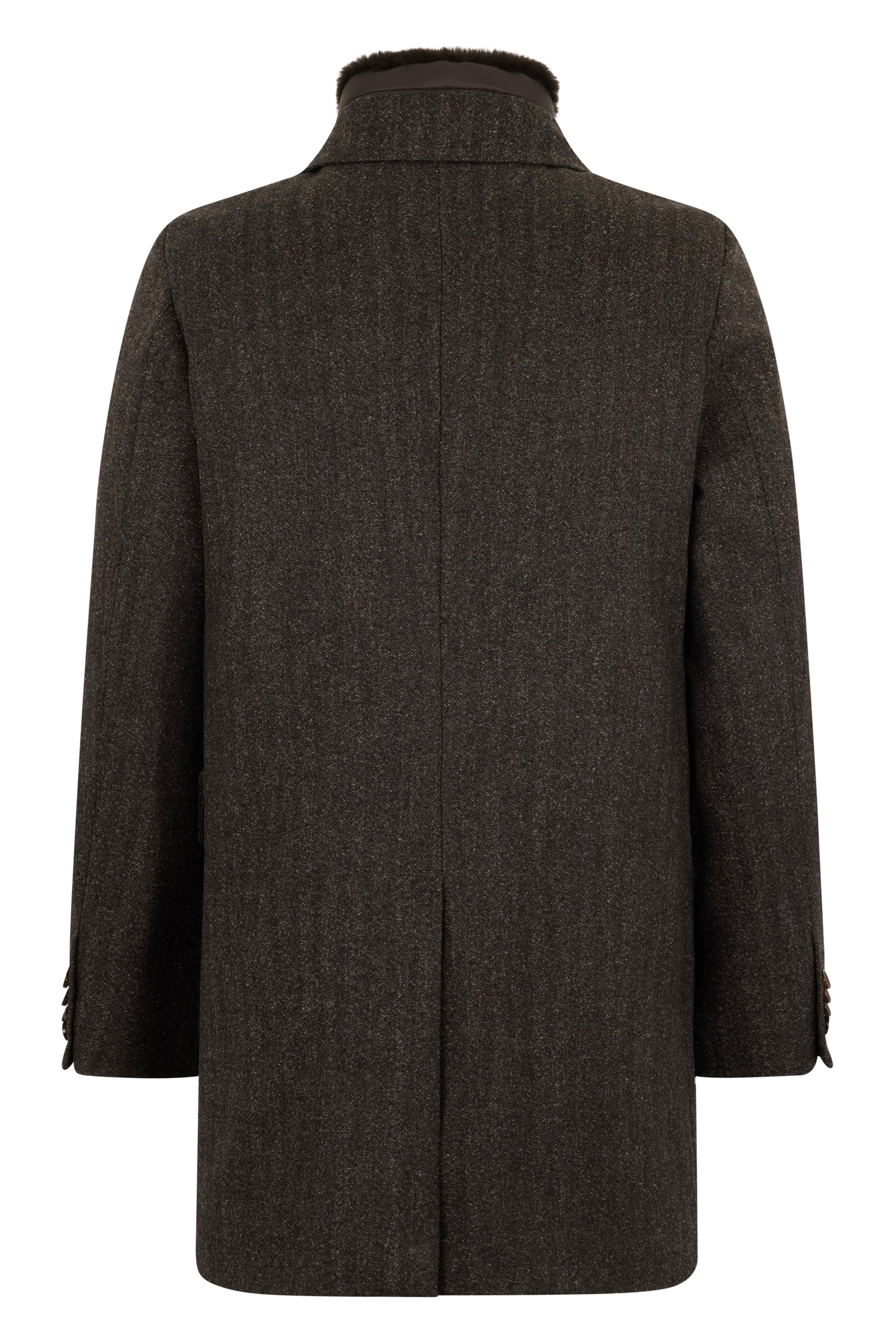 Elegant dark coat with slim fit