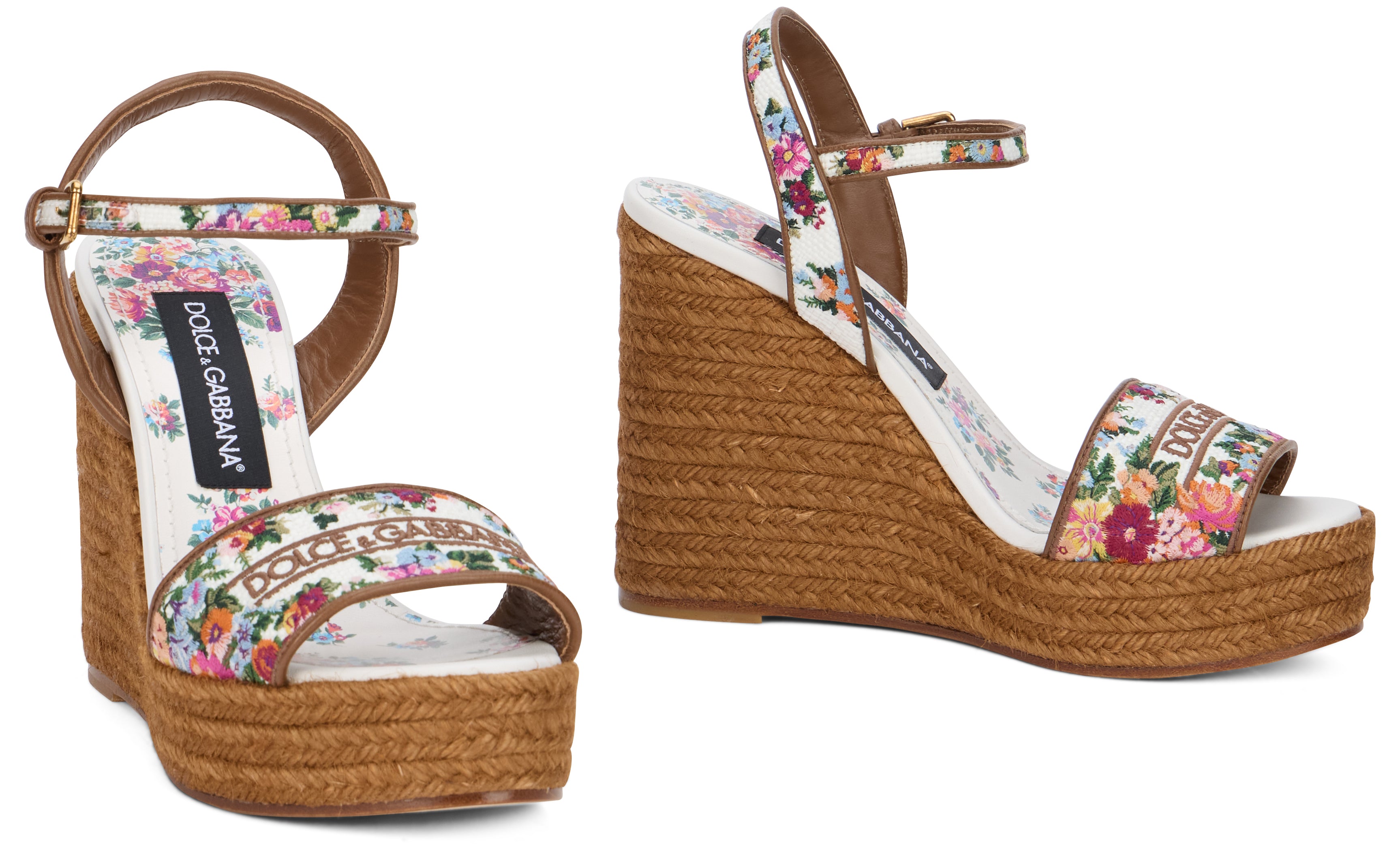 Sandals with majolica print