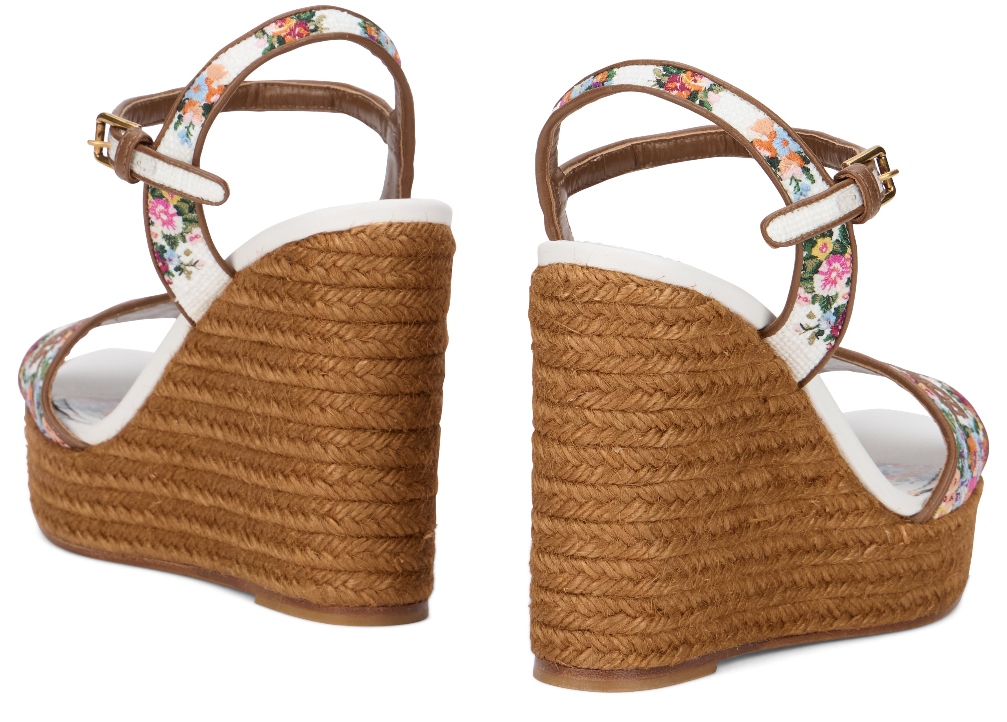 Sandals with majolica print