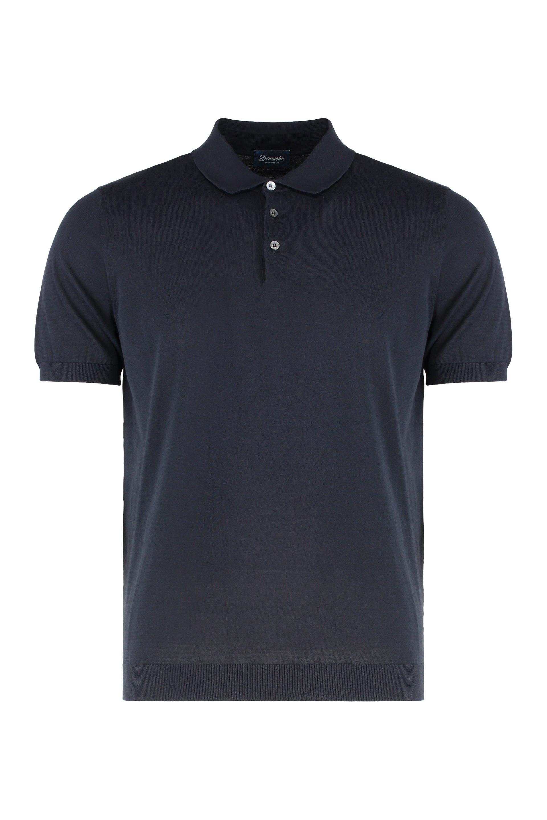 Knitted cotton polo shirt