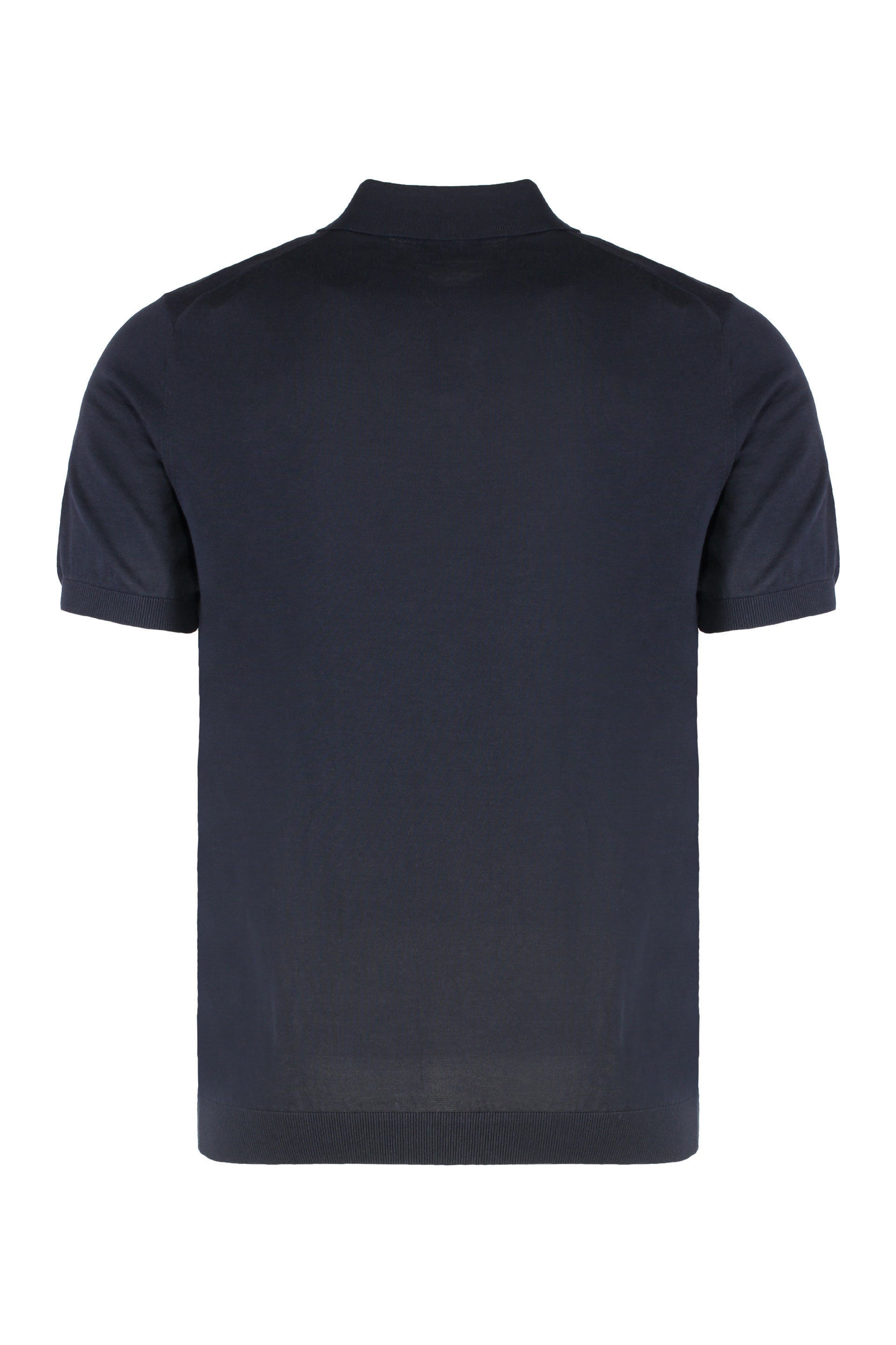 Knitted cotton polo shirt