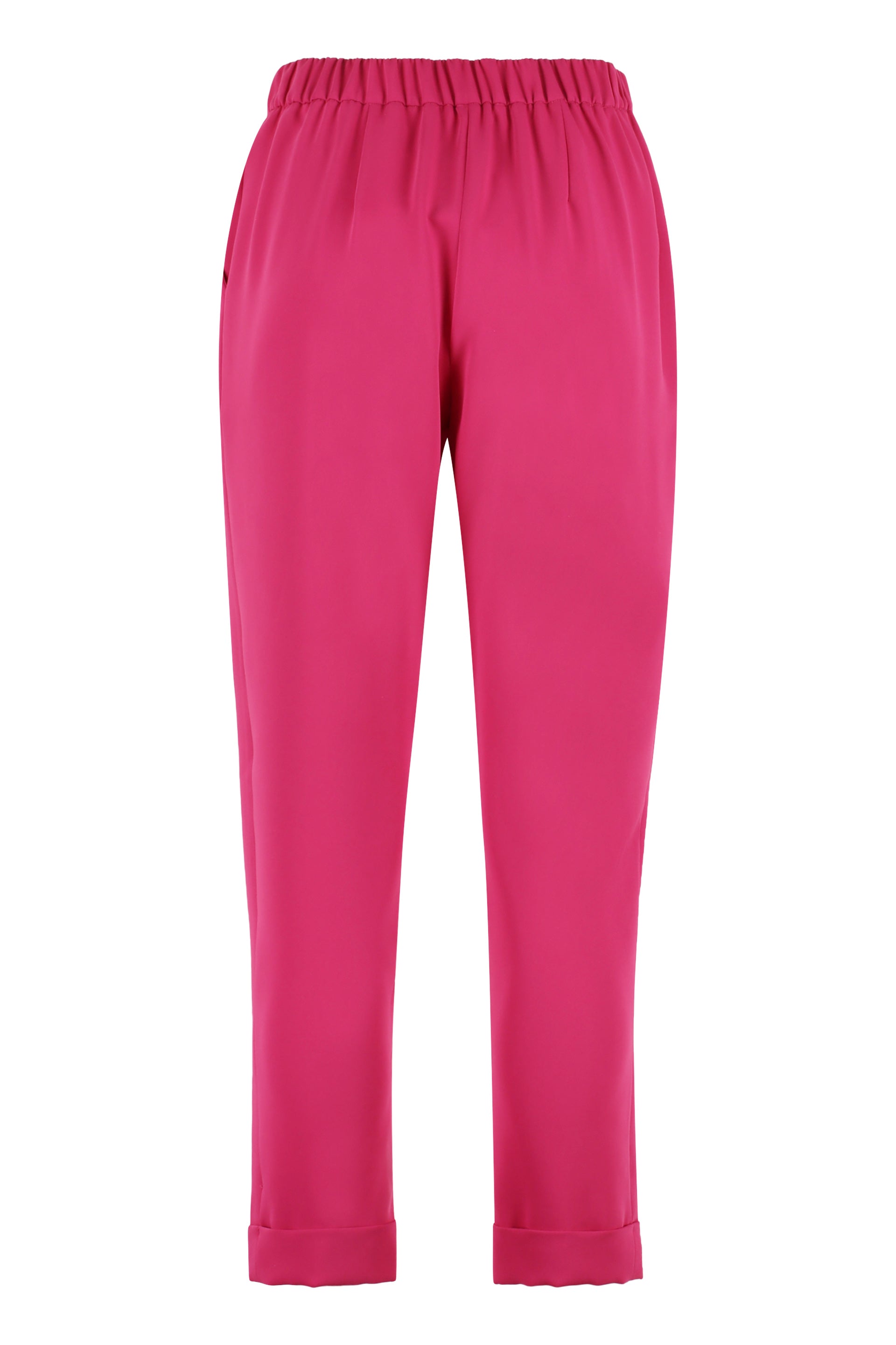 High-waist crêpe trousers