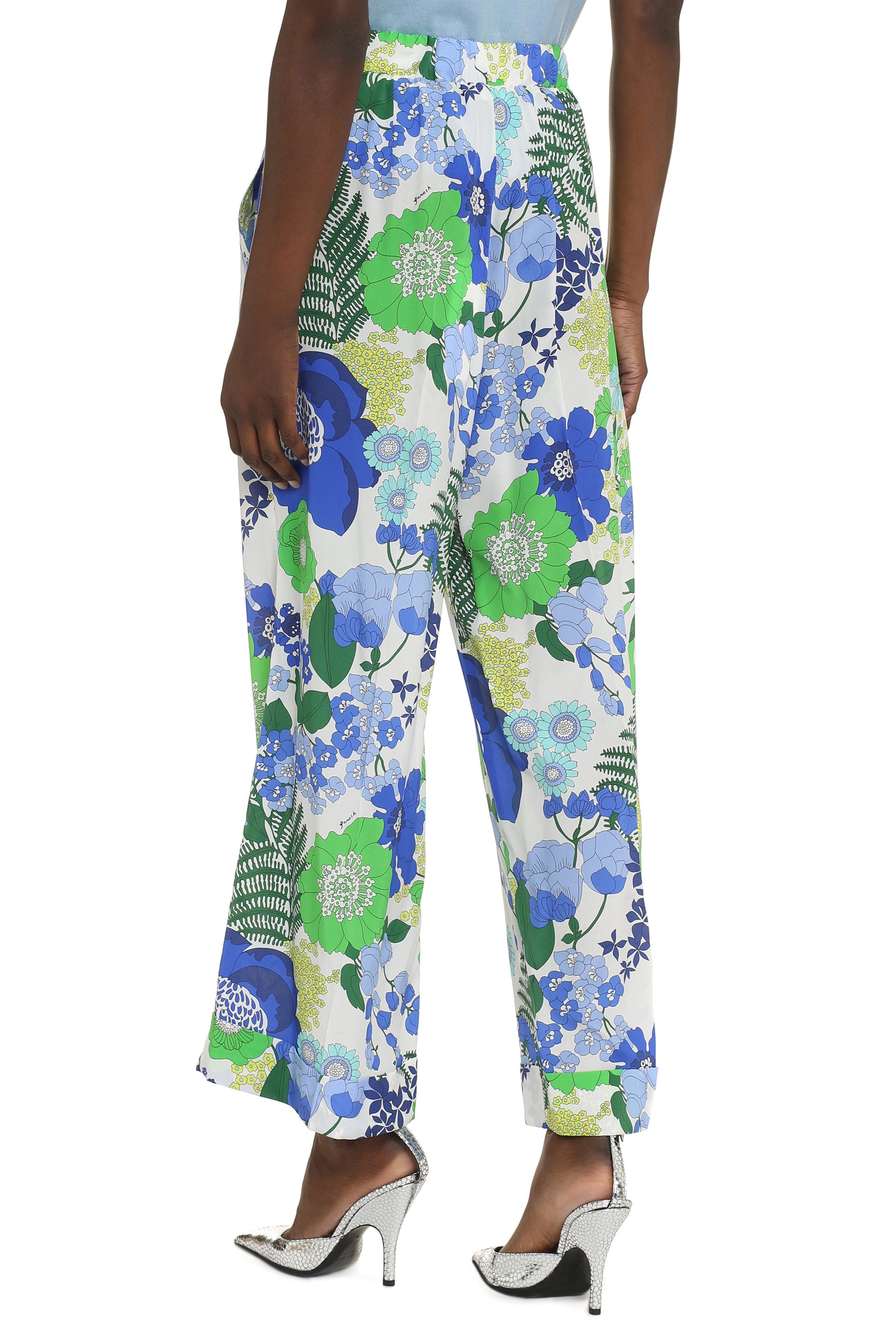 Printed silk pants