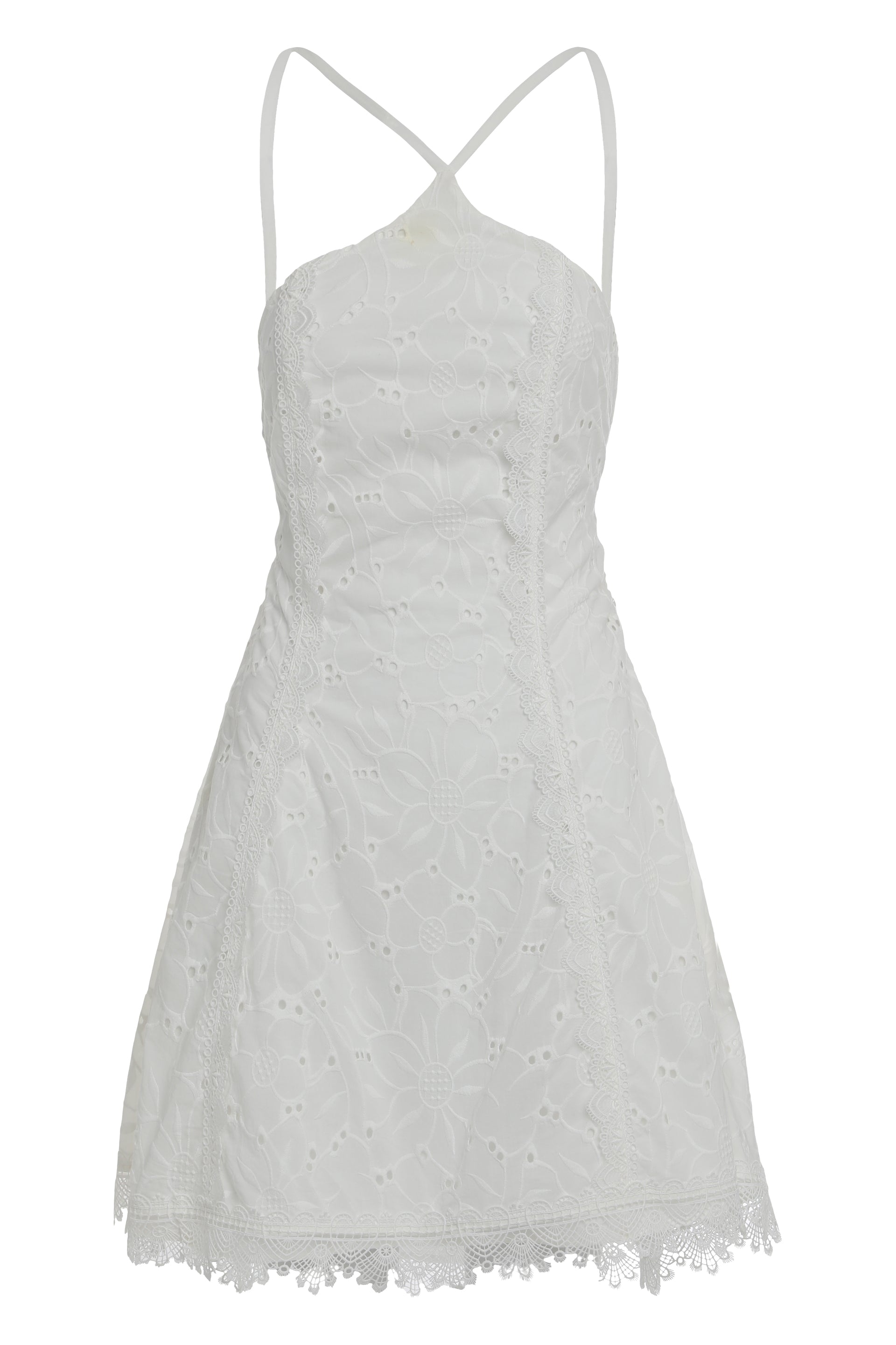 Macramé lace mini dress