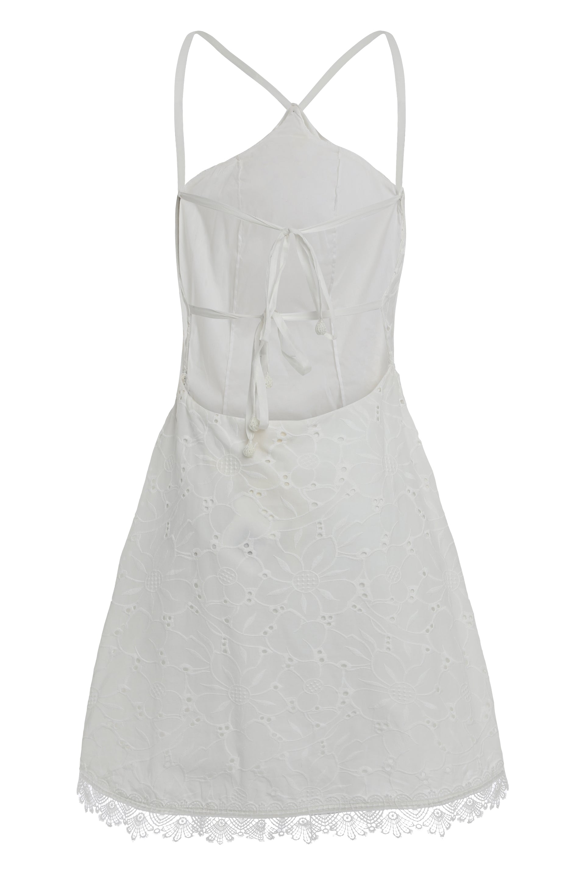 Macramé lace mini dress