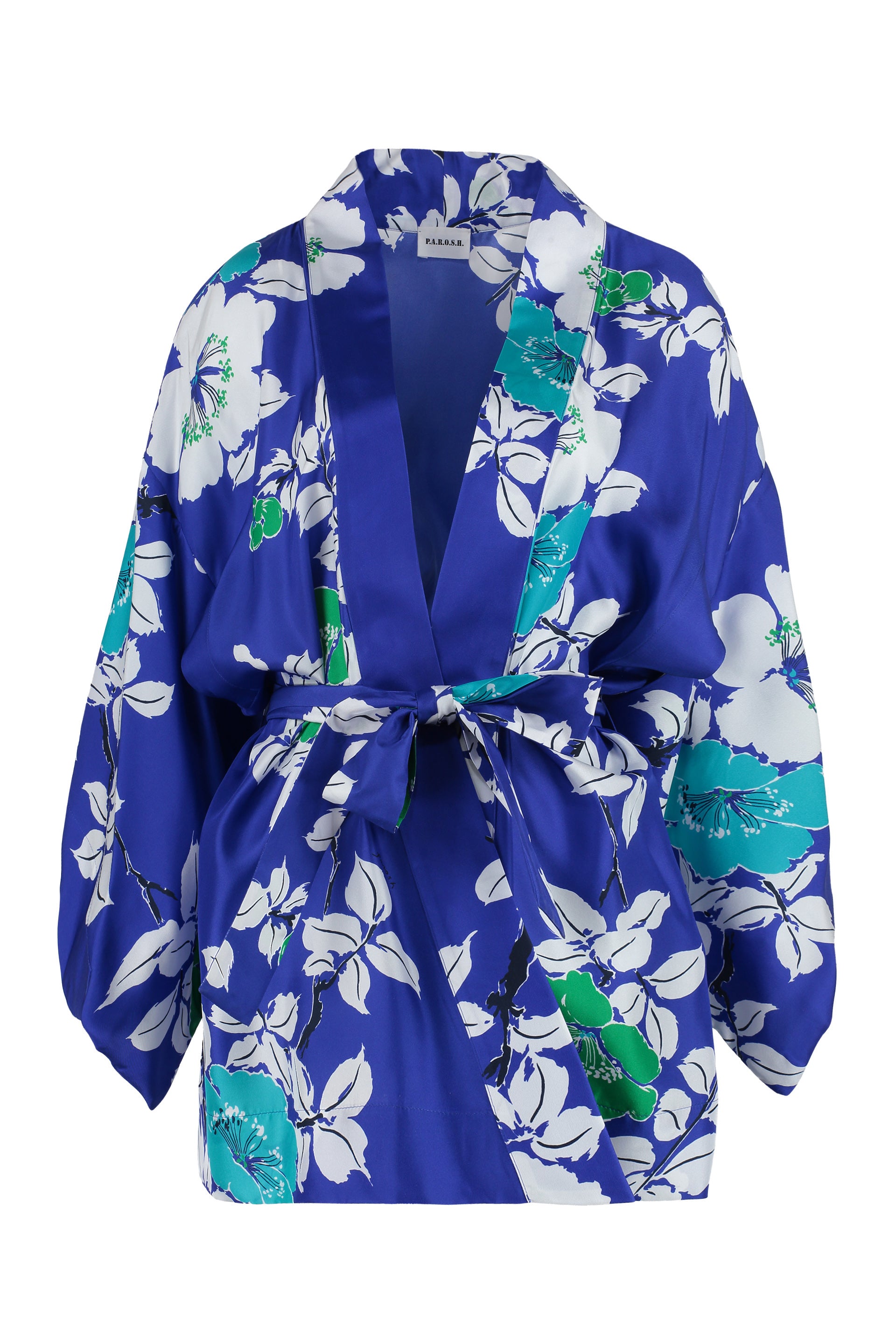 Printed silk kimono