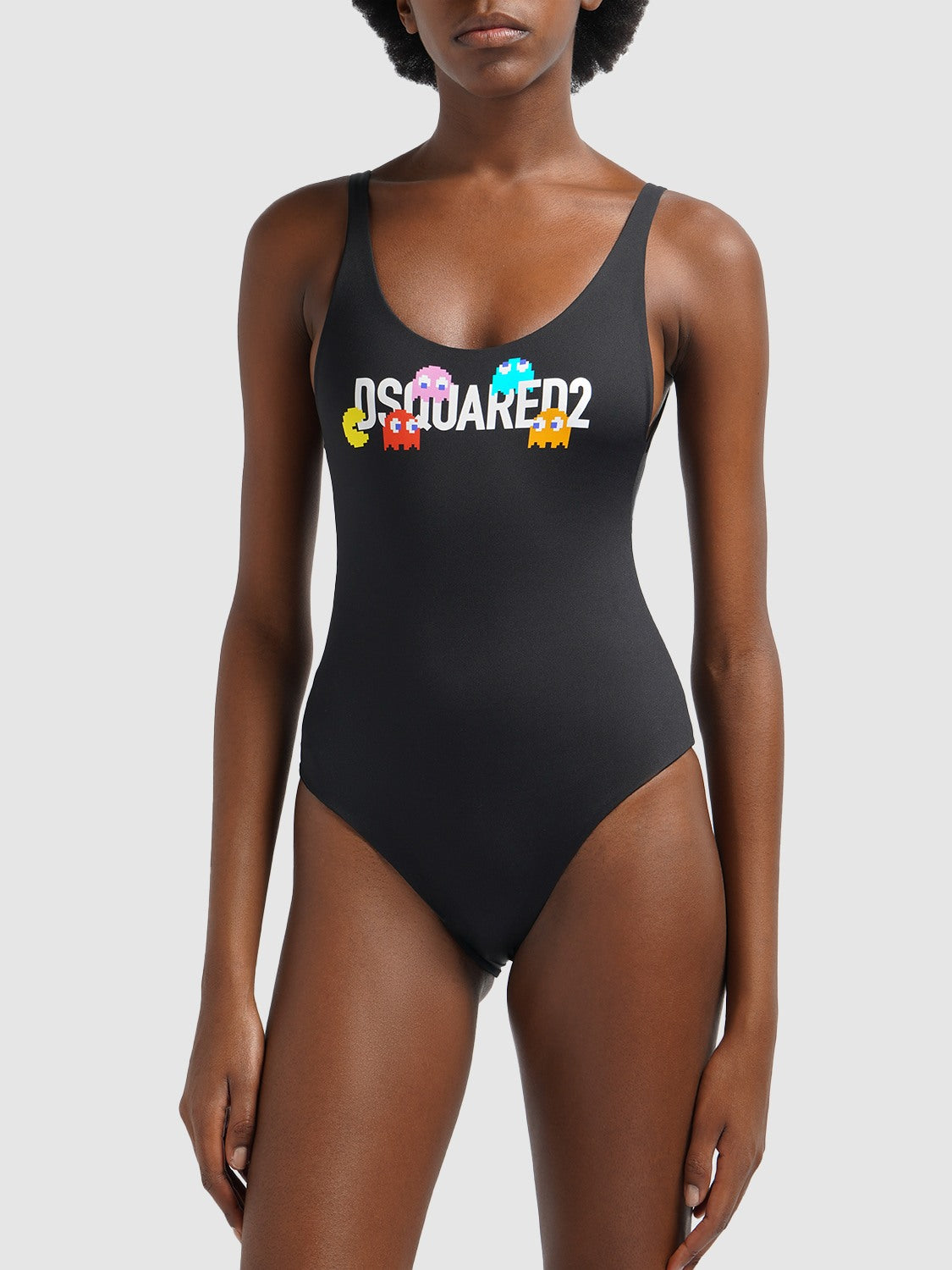Black swimsuit with logo