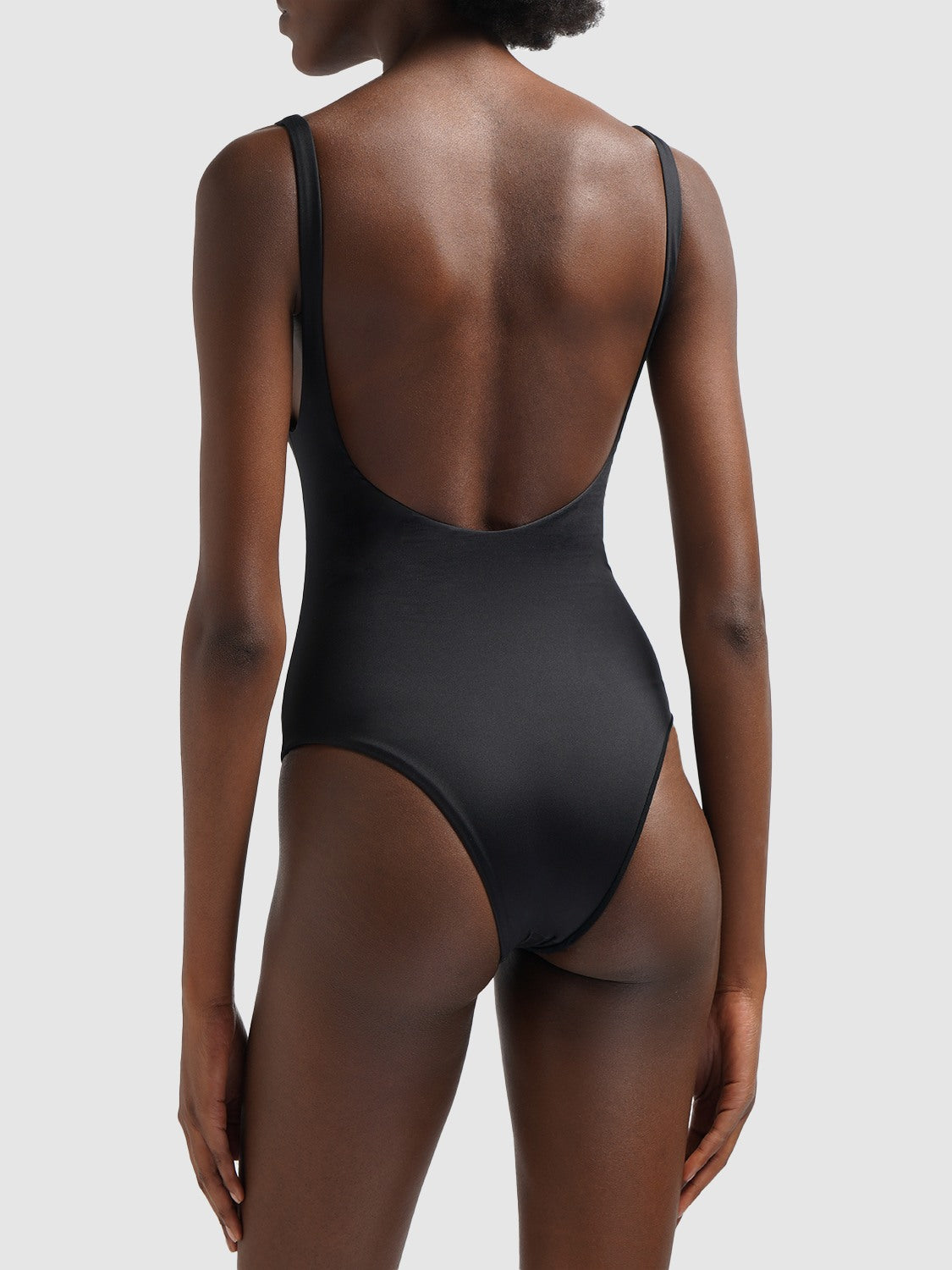 Black swimsuit with logo