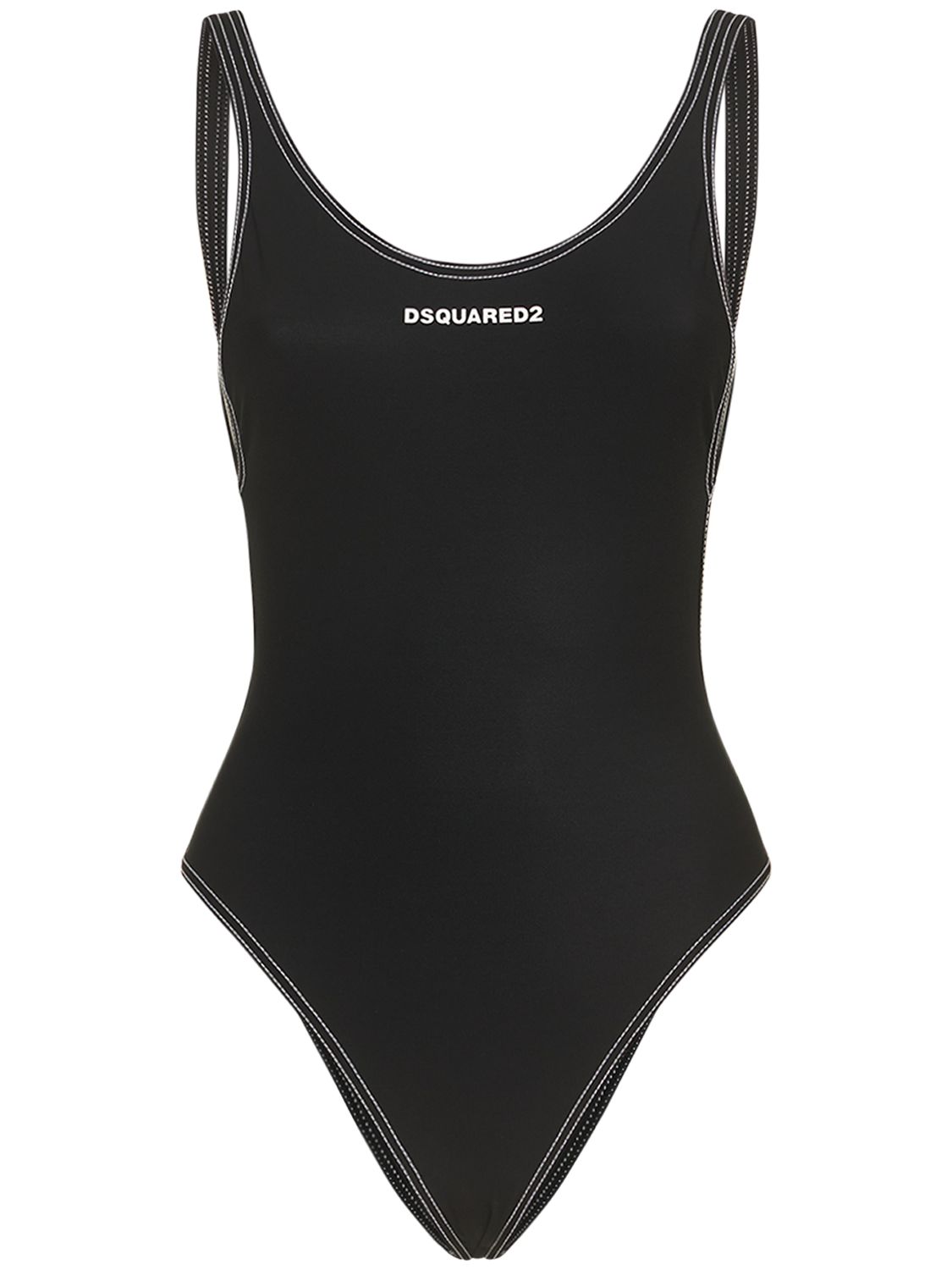 Black swimsuit with logo