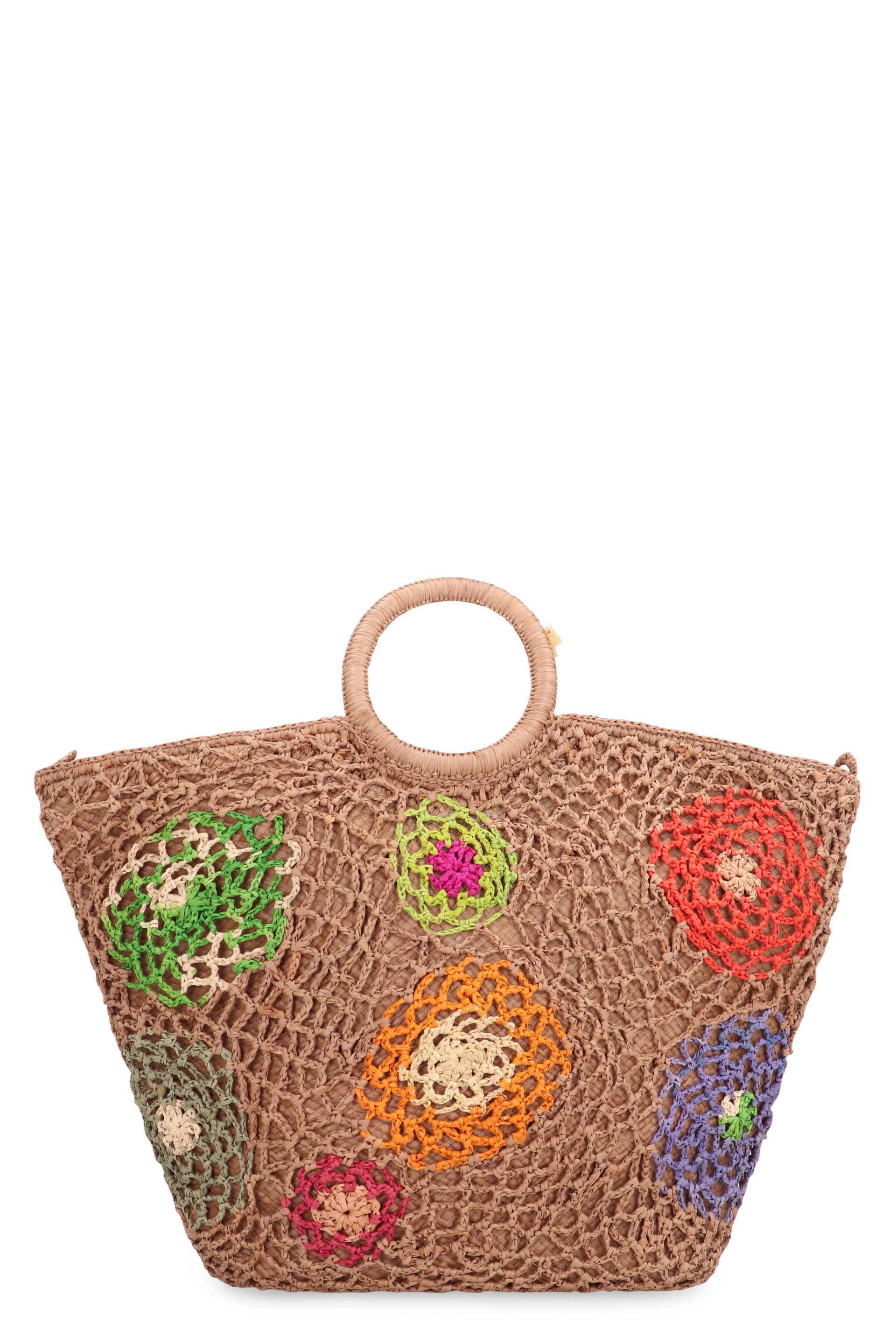 Daddy Fleur M raffia handbag