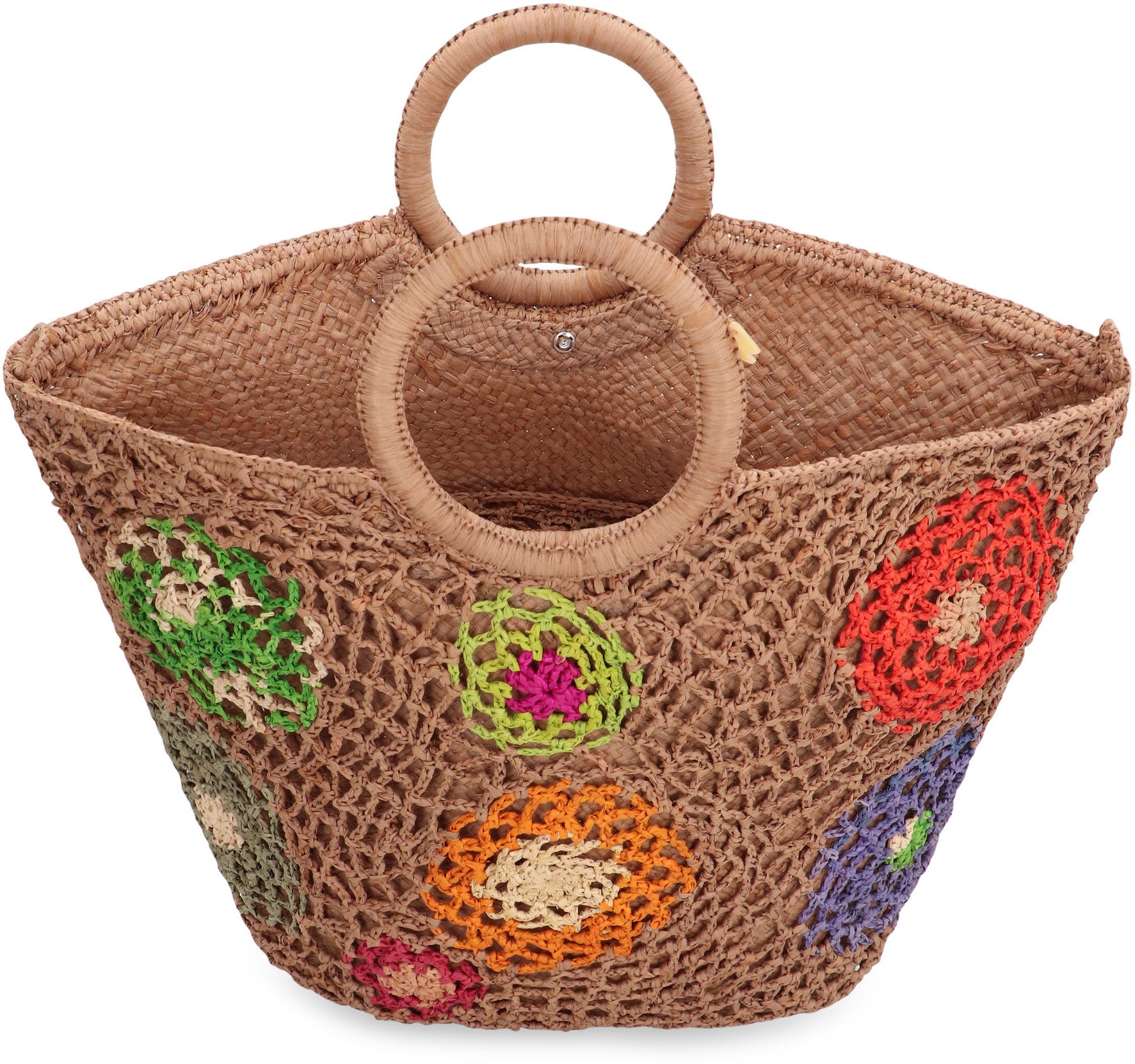 Daddy Fleur M raffia handbag