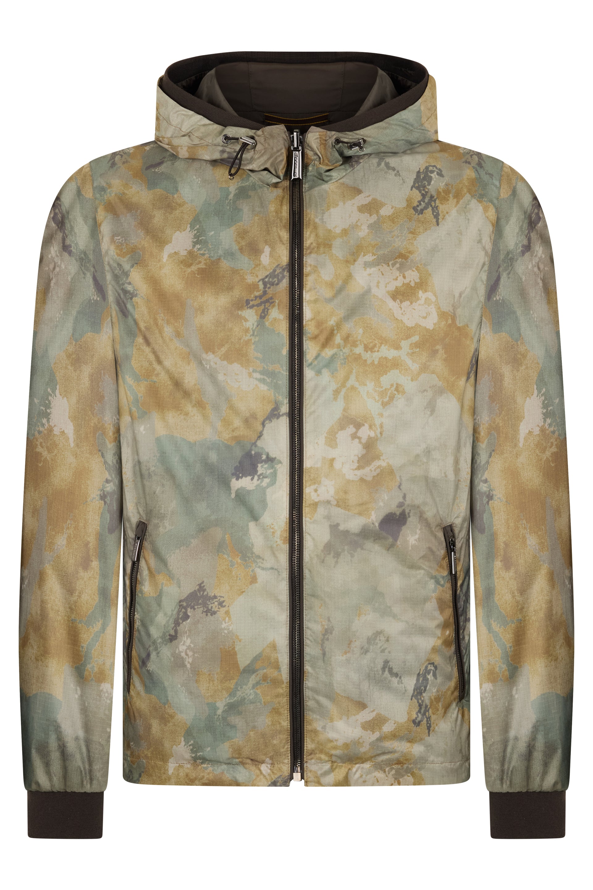 Lightweight waterproof camo jacket with hood