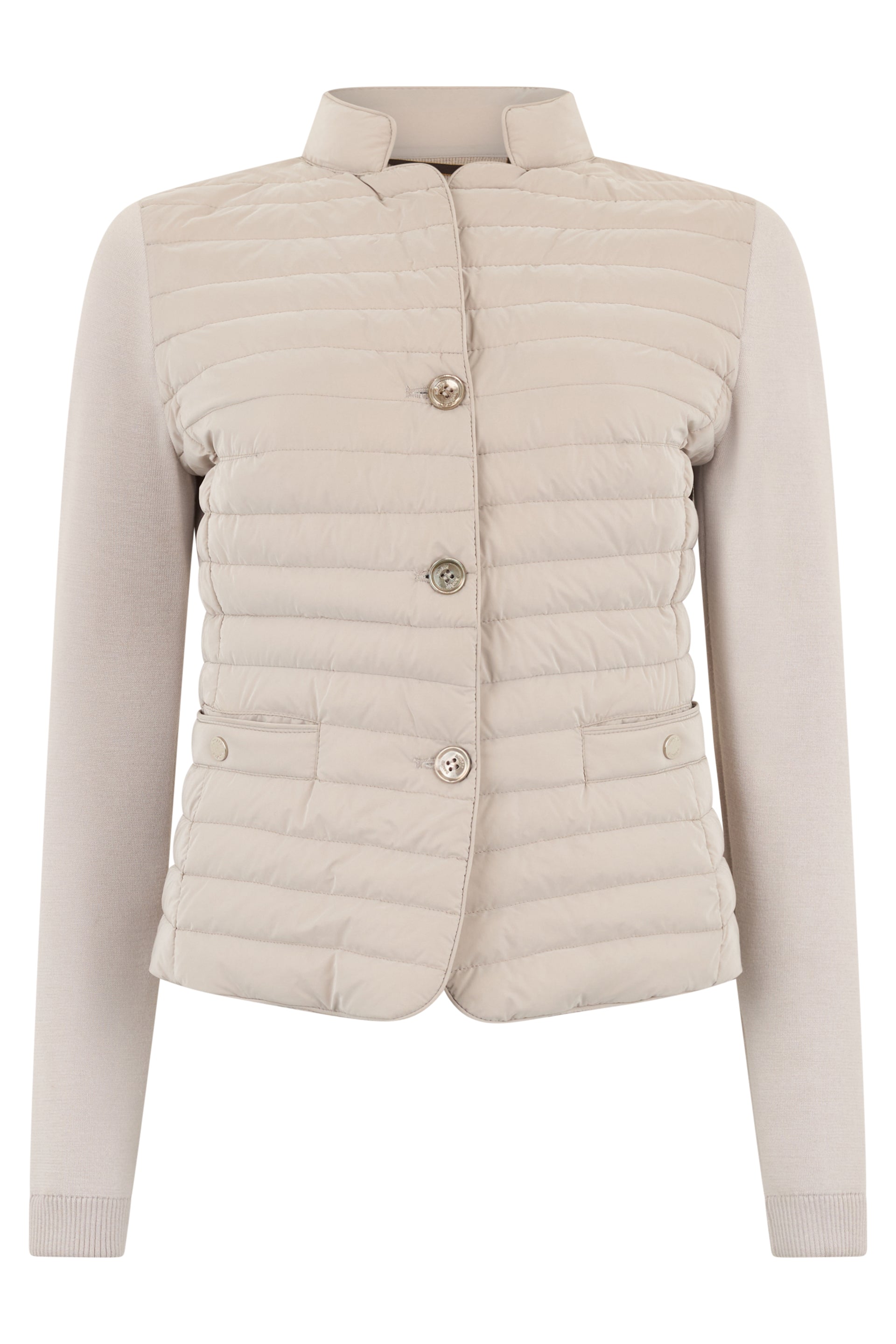 Elegant padded jacket in sand color with a casual design, perfect for any occasion.