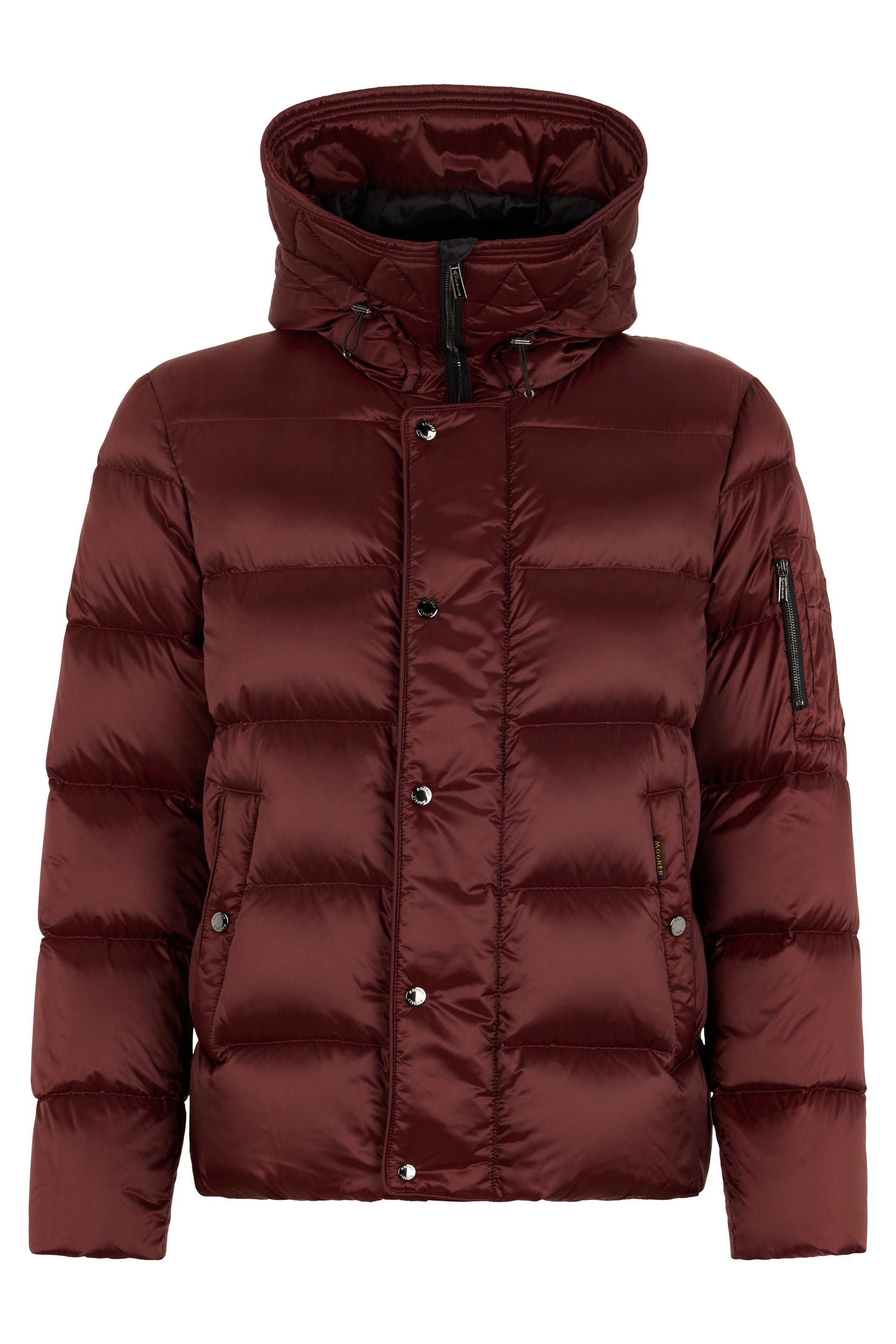 Burgundy padded jacket with warm collar