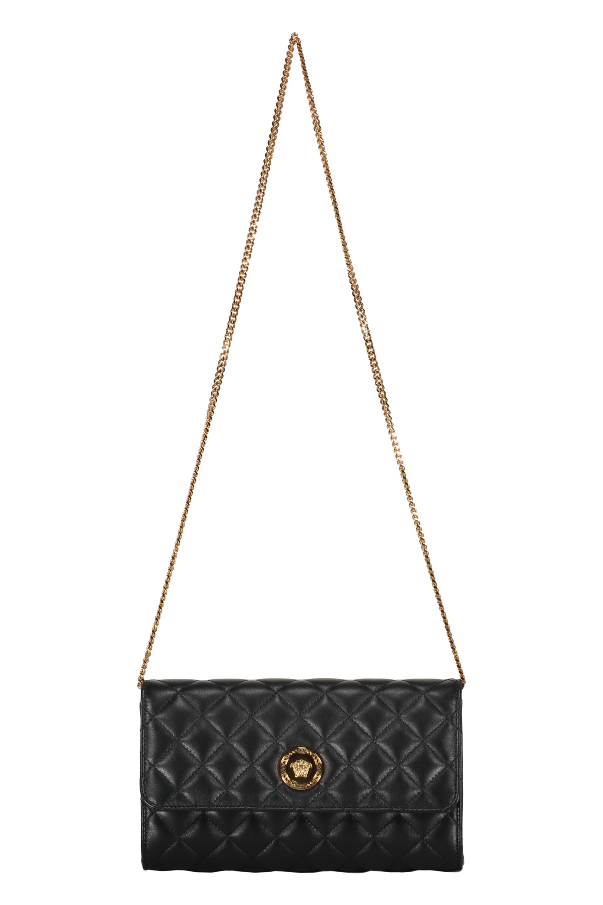 Leather clutch with logo