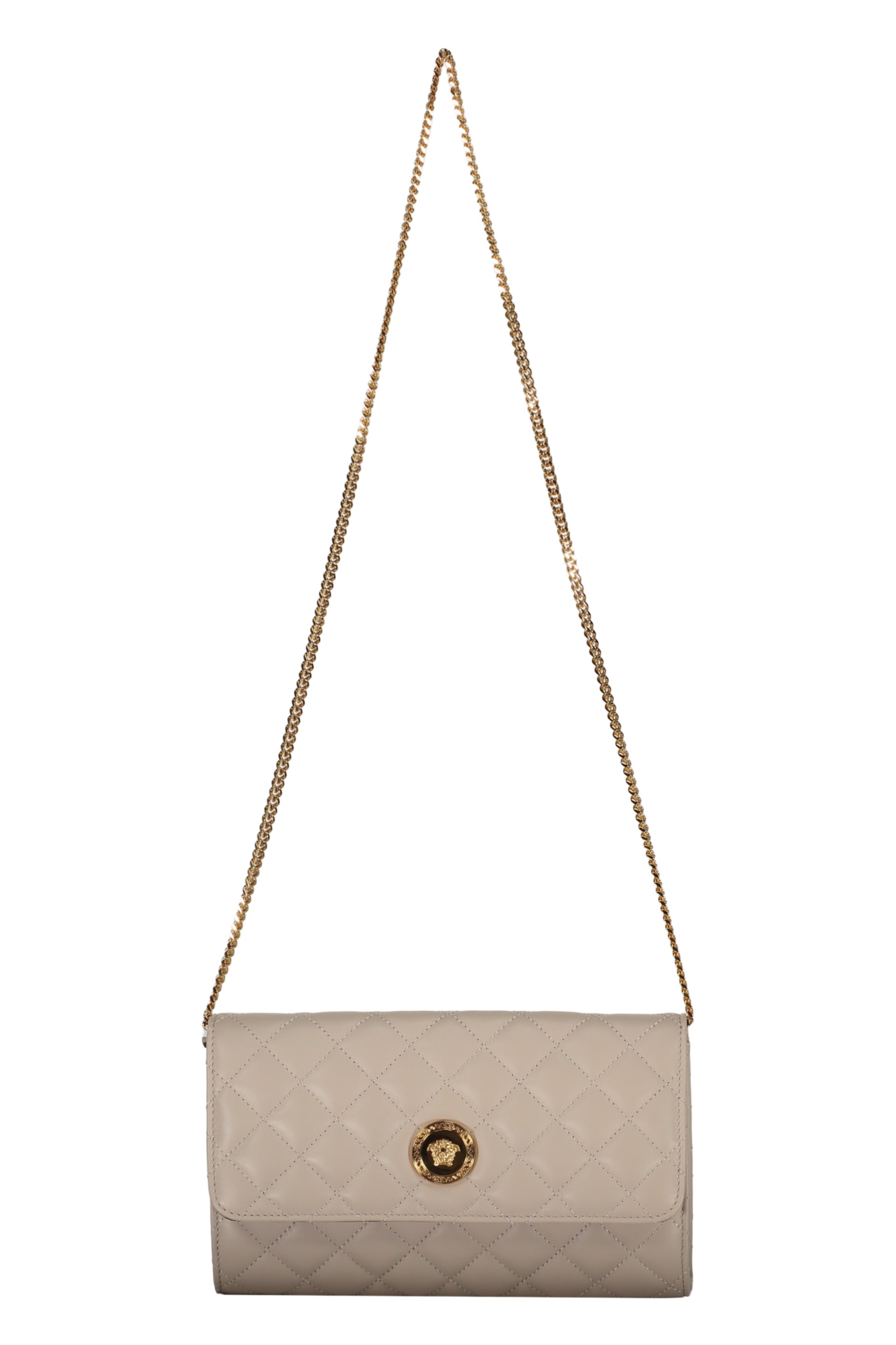 Leather clutch with logo