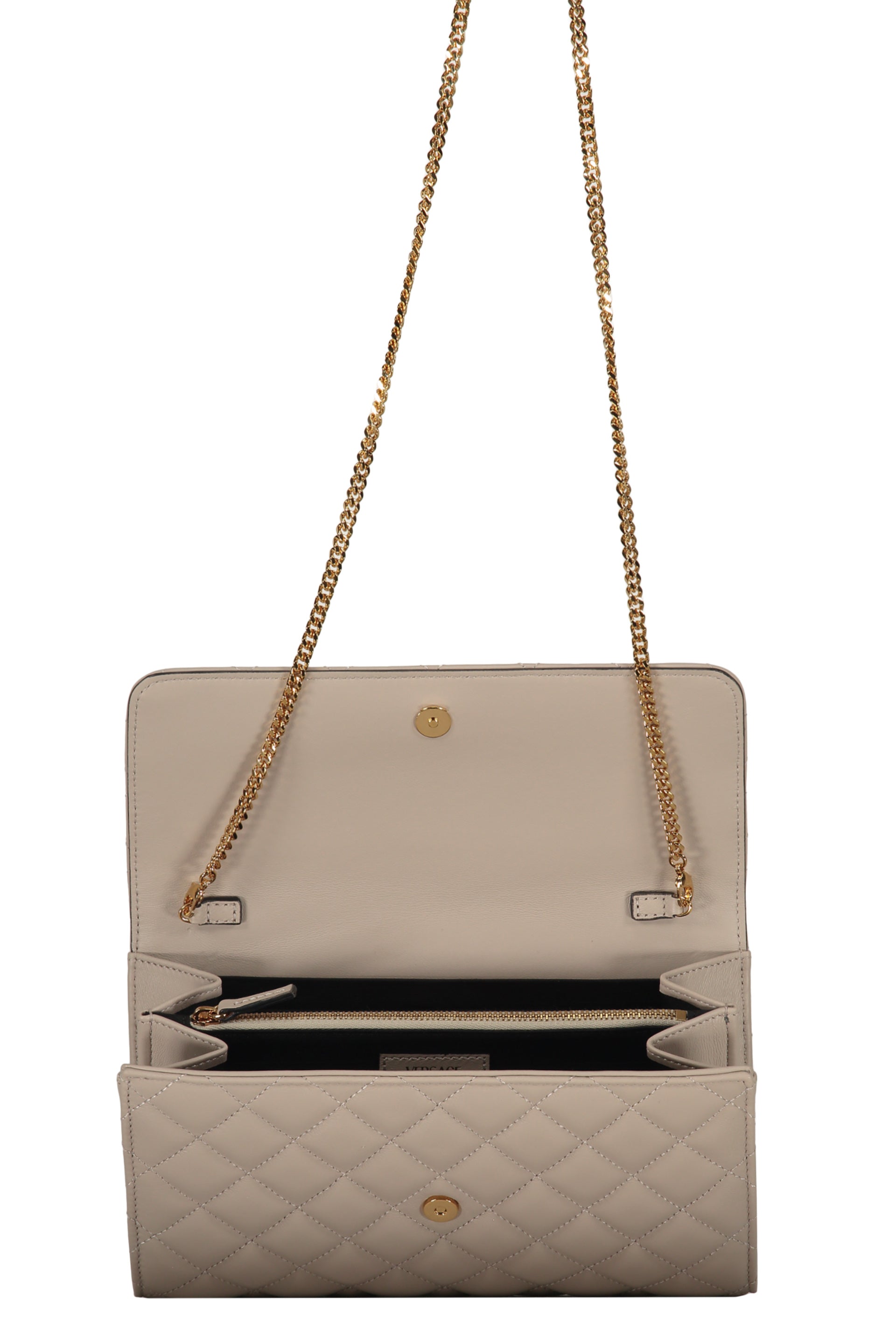 Leather clutch with logo