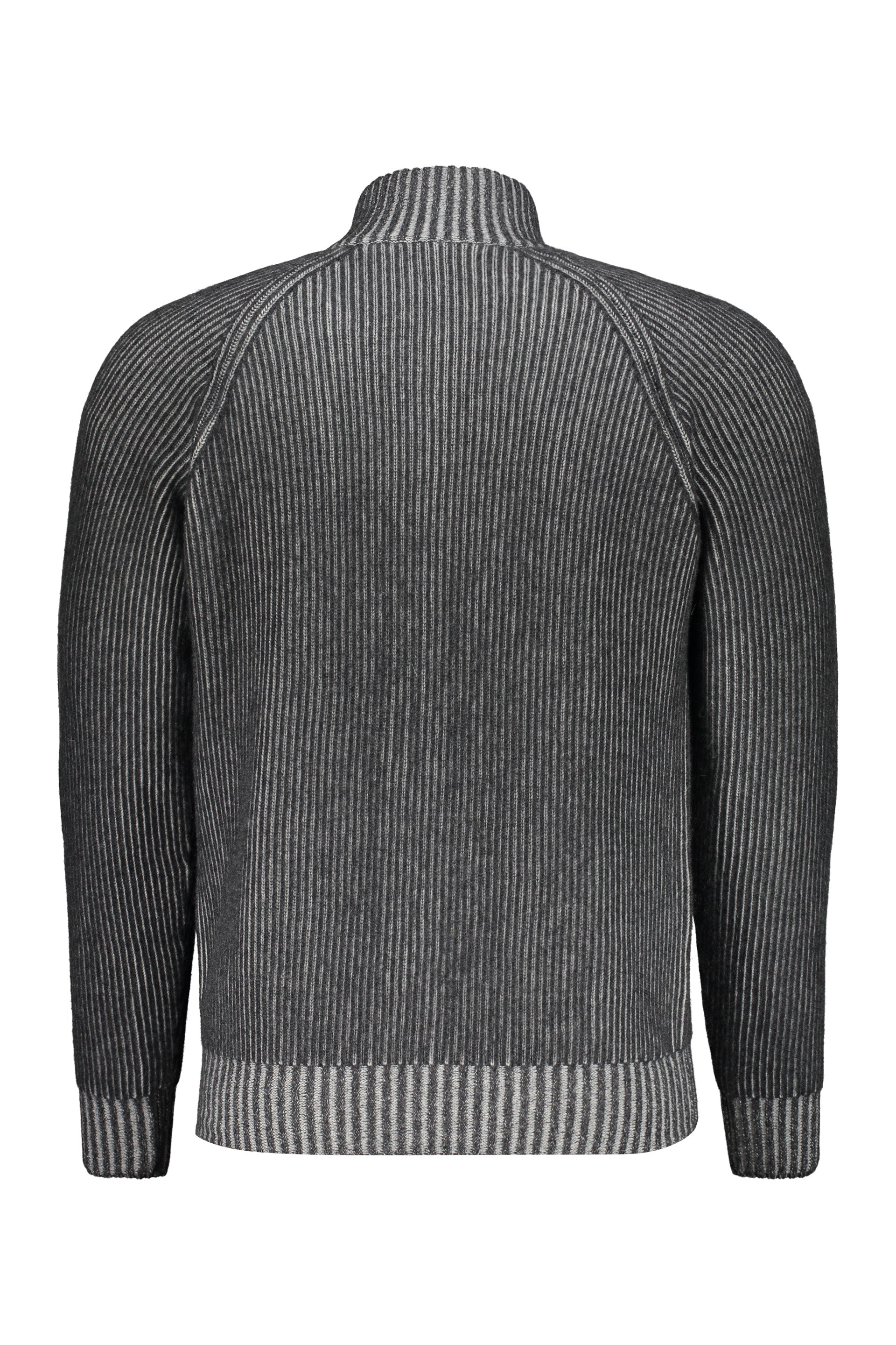 Dark gray cardigan with elegant zip