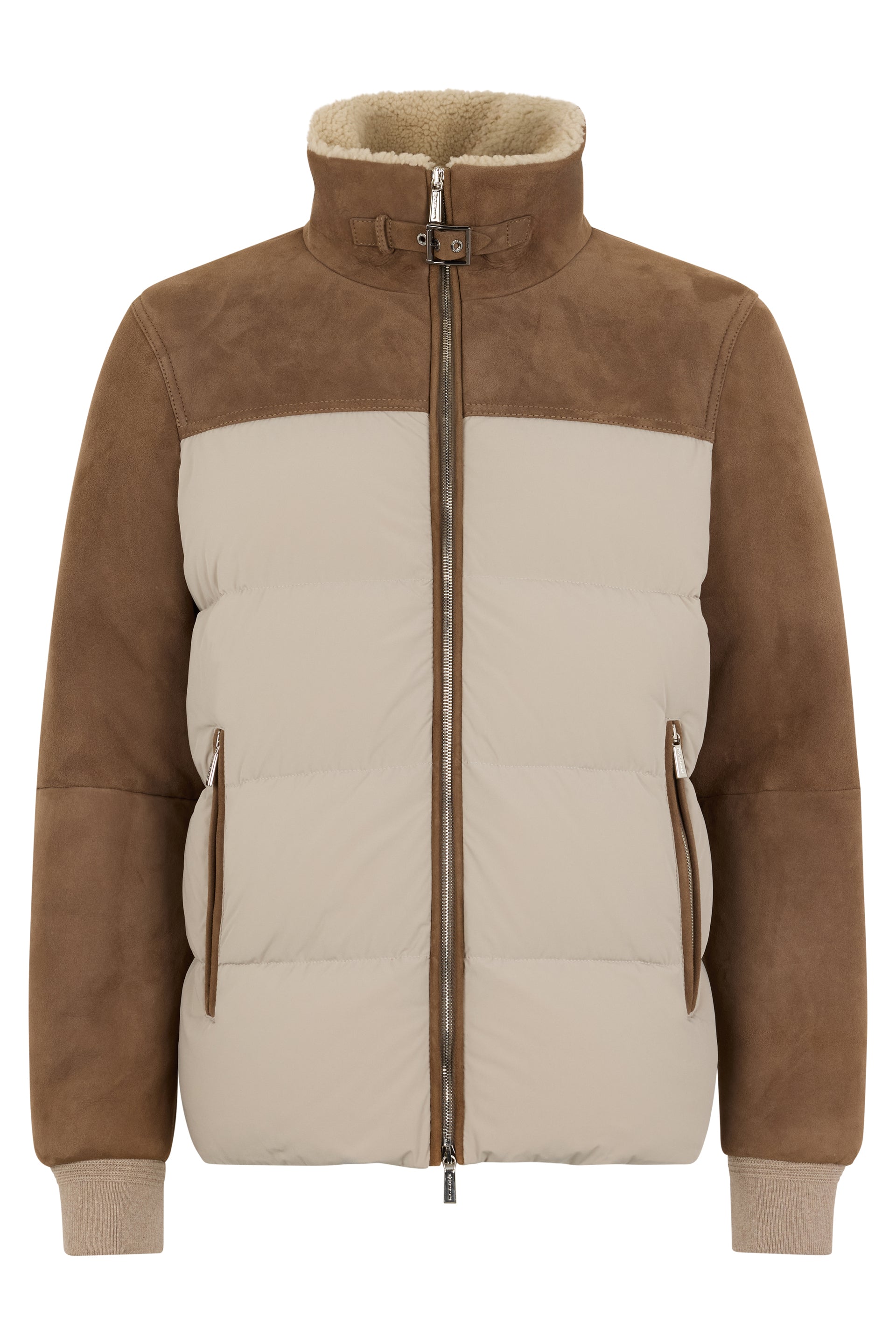 Lightweight bicolor jacket with zip closure