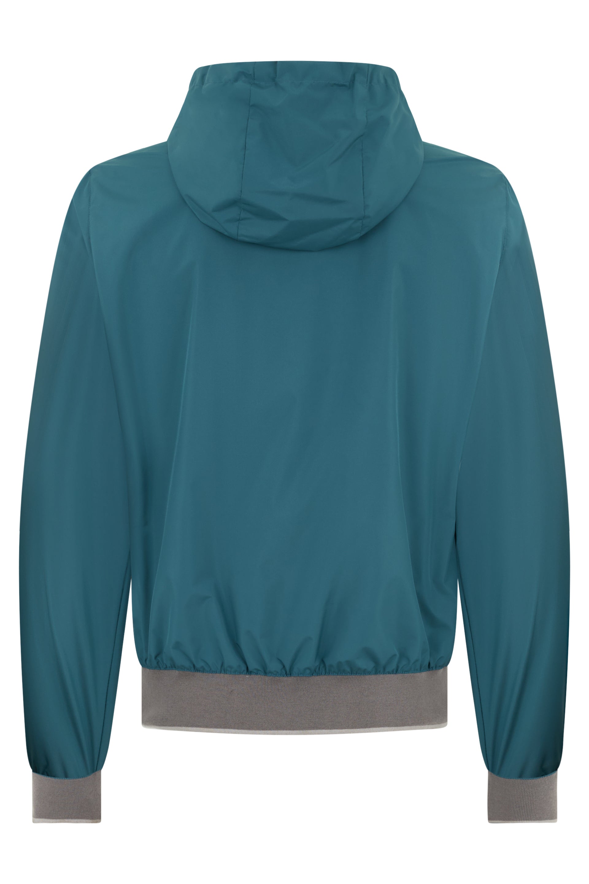 Turquoise bomber jacket, versatile and comfortable.