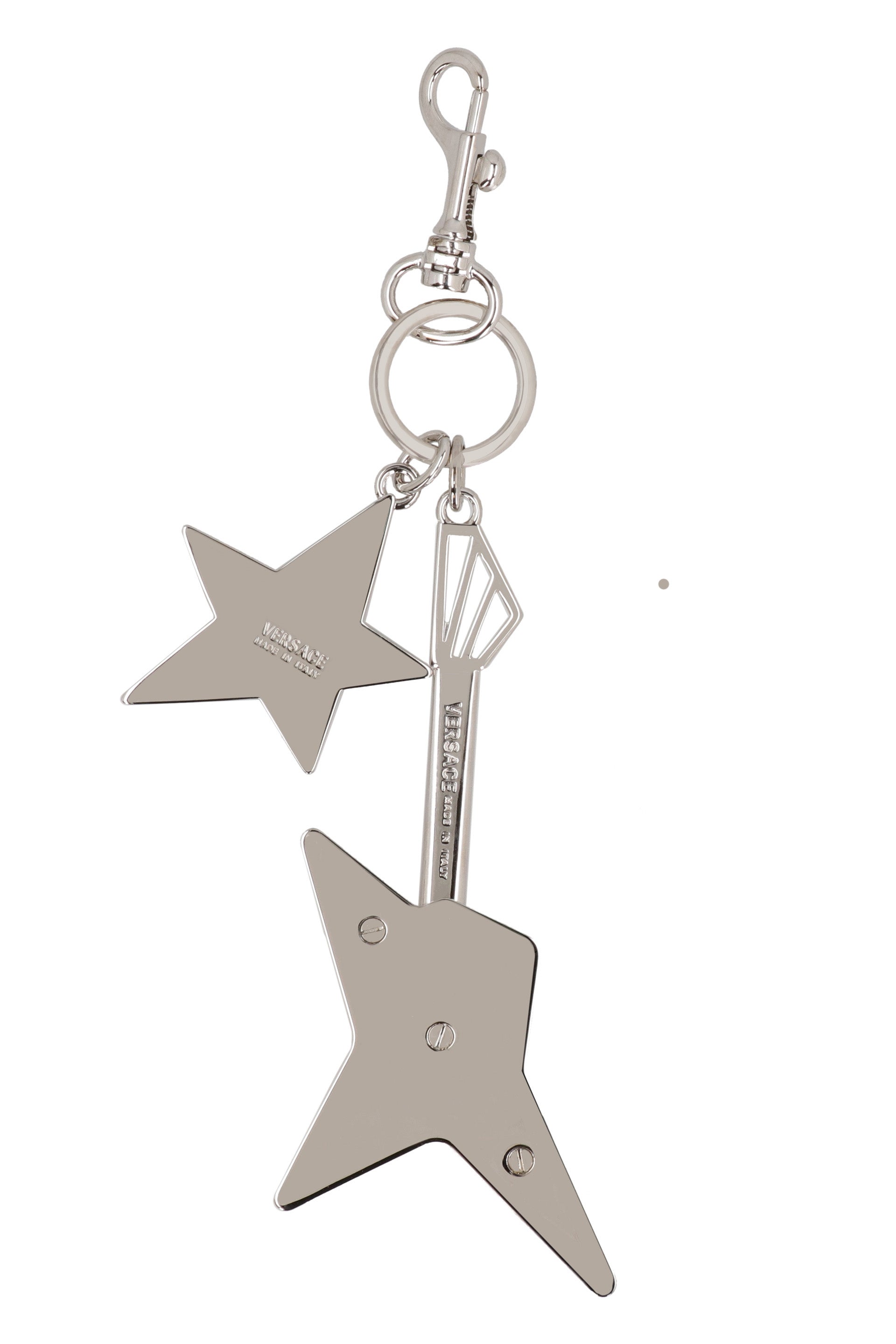 Silver-tone metal key ring and clasp