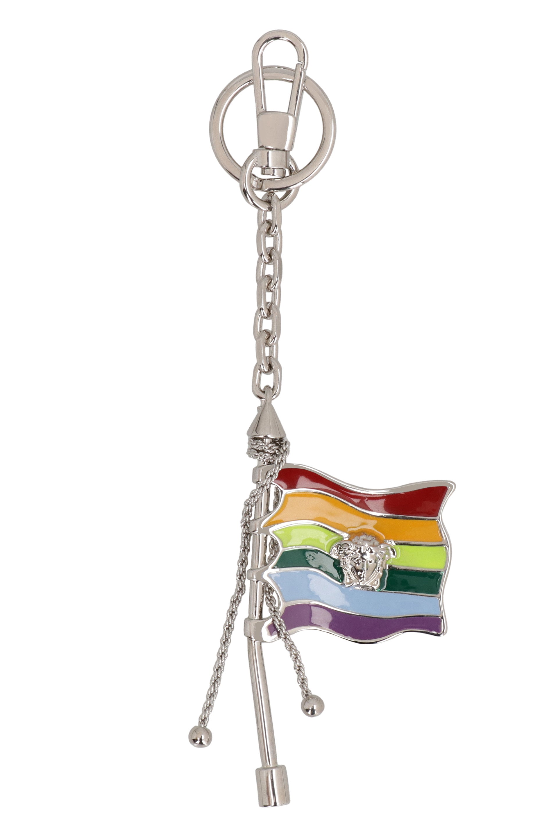 Silver-tone metal key ring and clasp