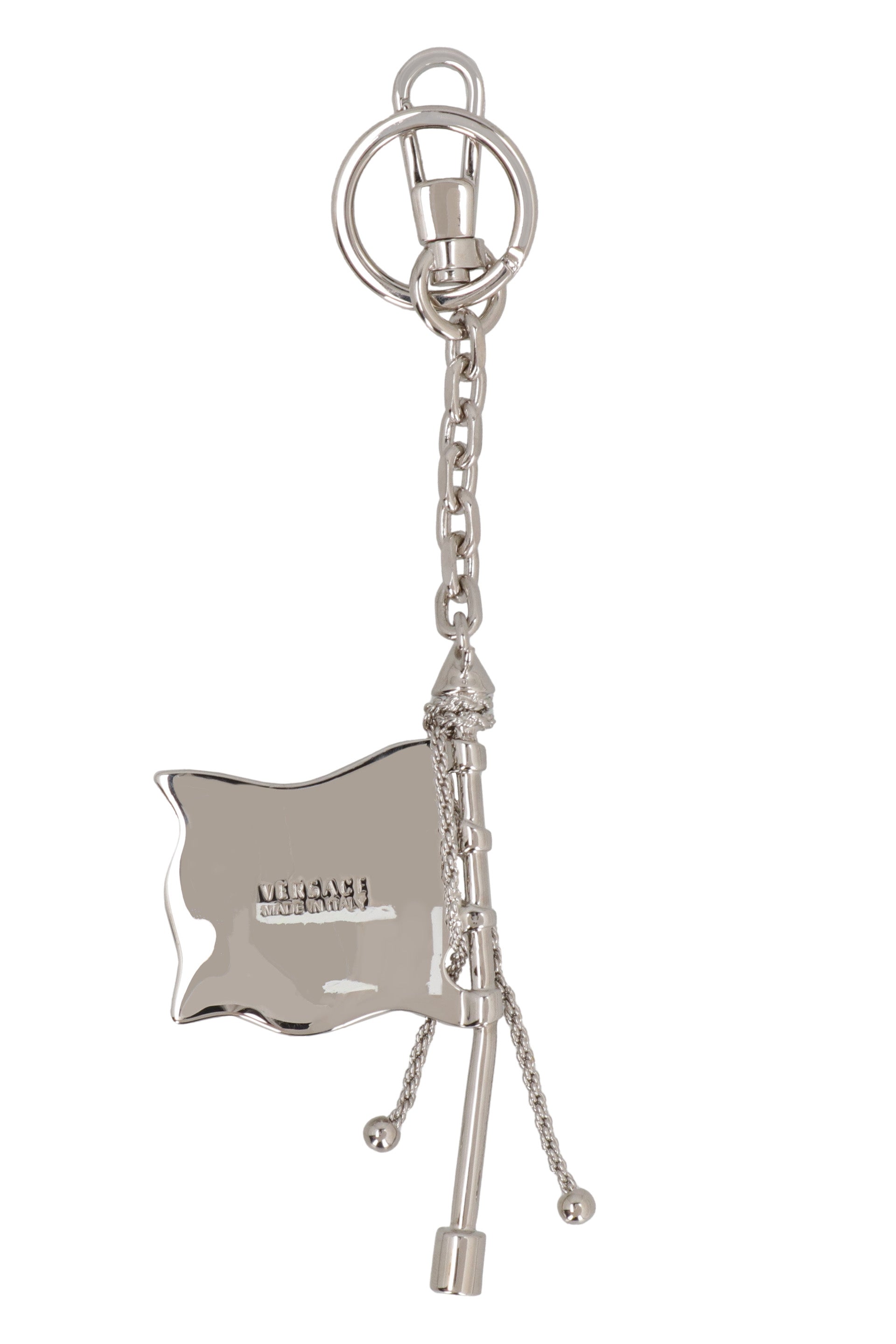 Silver-tone metal key ring and clasp