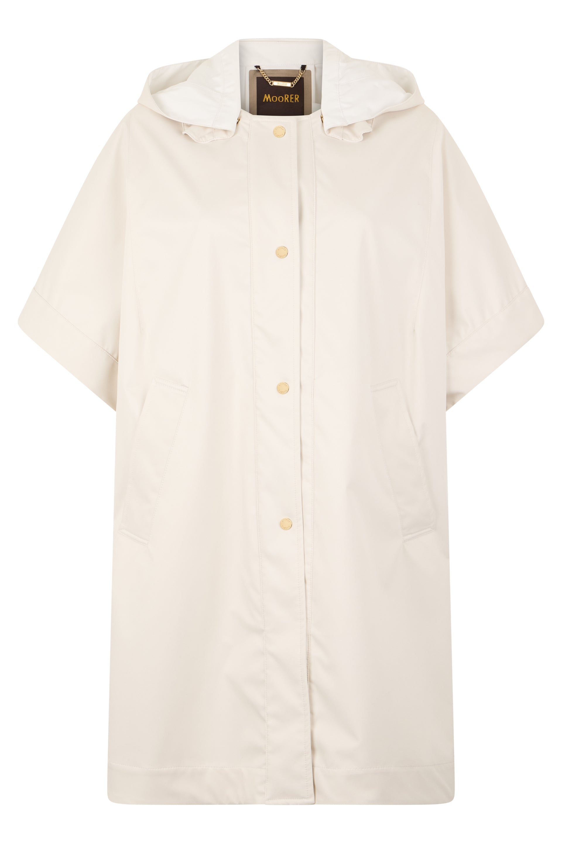 Sand-colored cape with short sleeves, versatile design