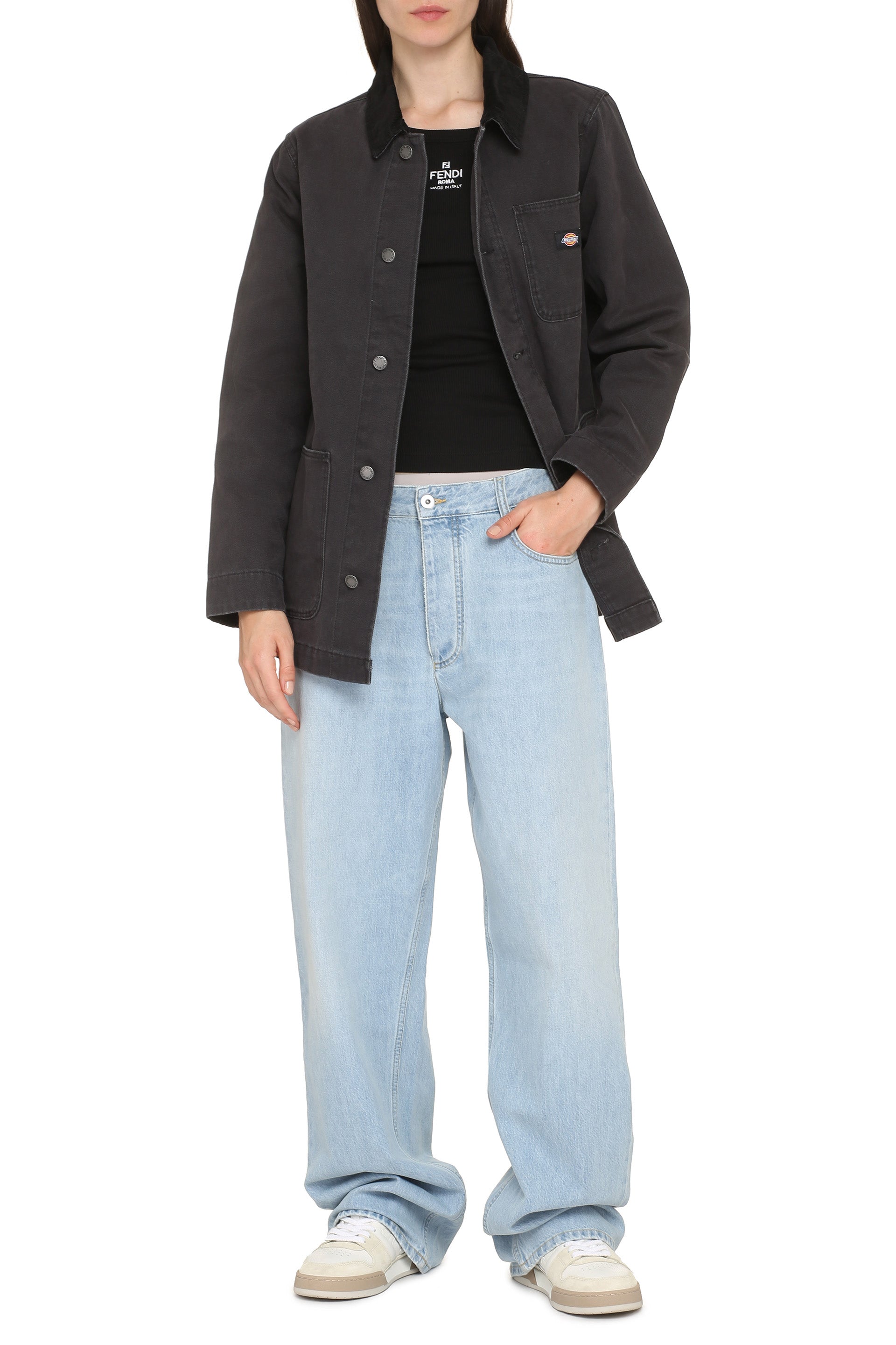 Button-front cotton jacket