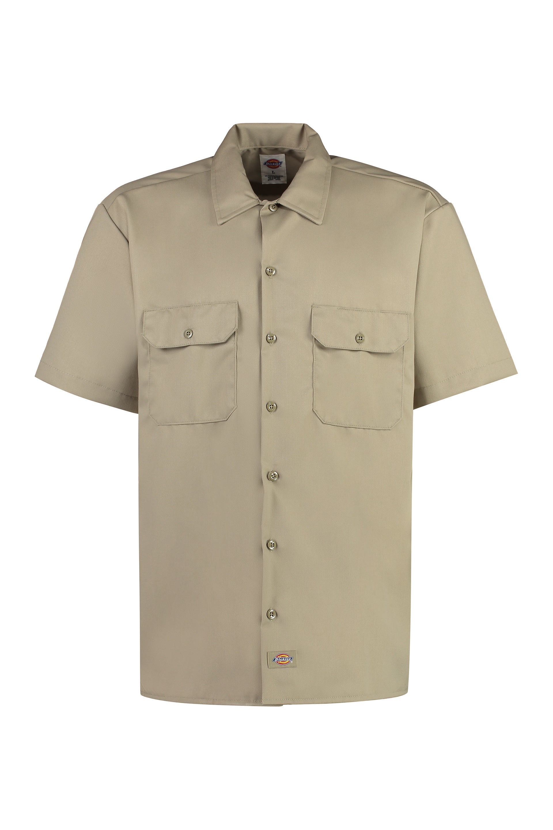 Short sleeve cotton blend shirt