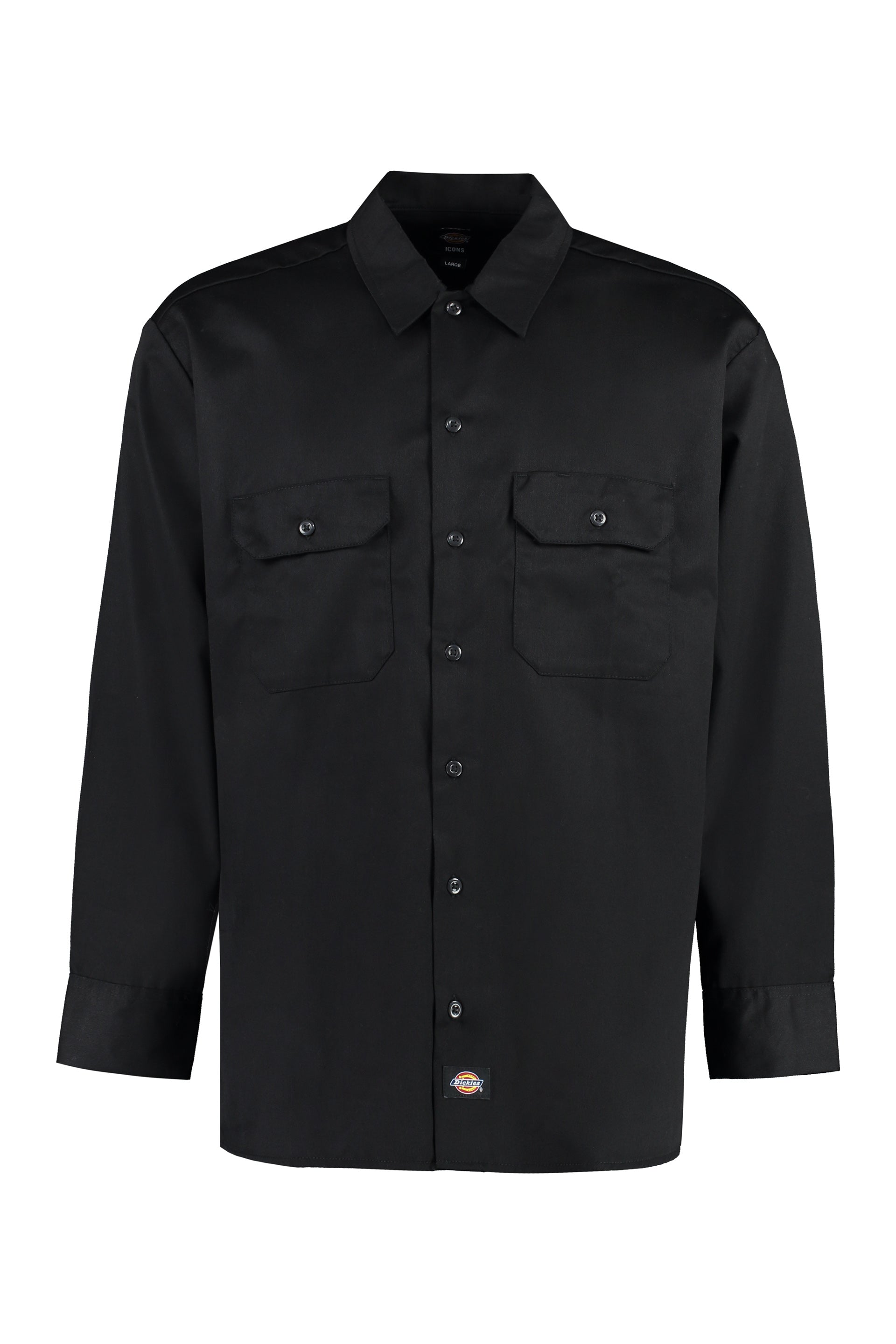 Long sleeve cotton blend shirt