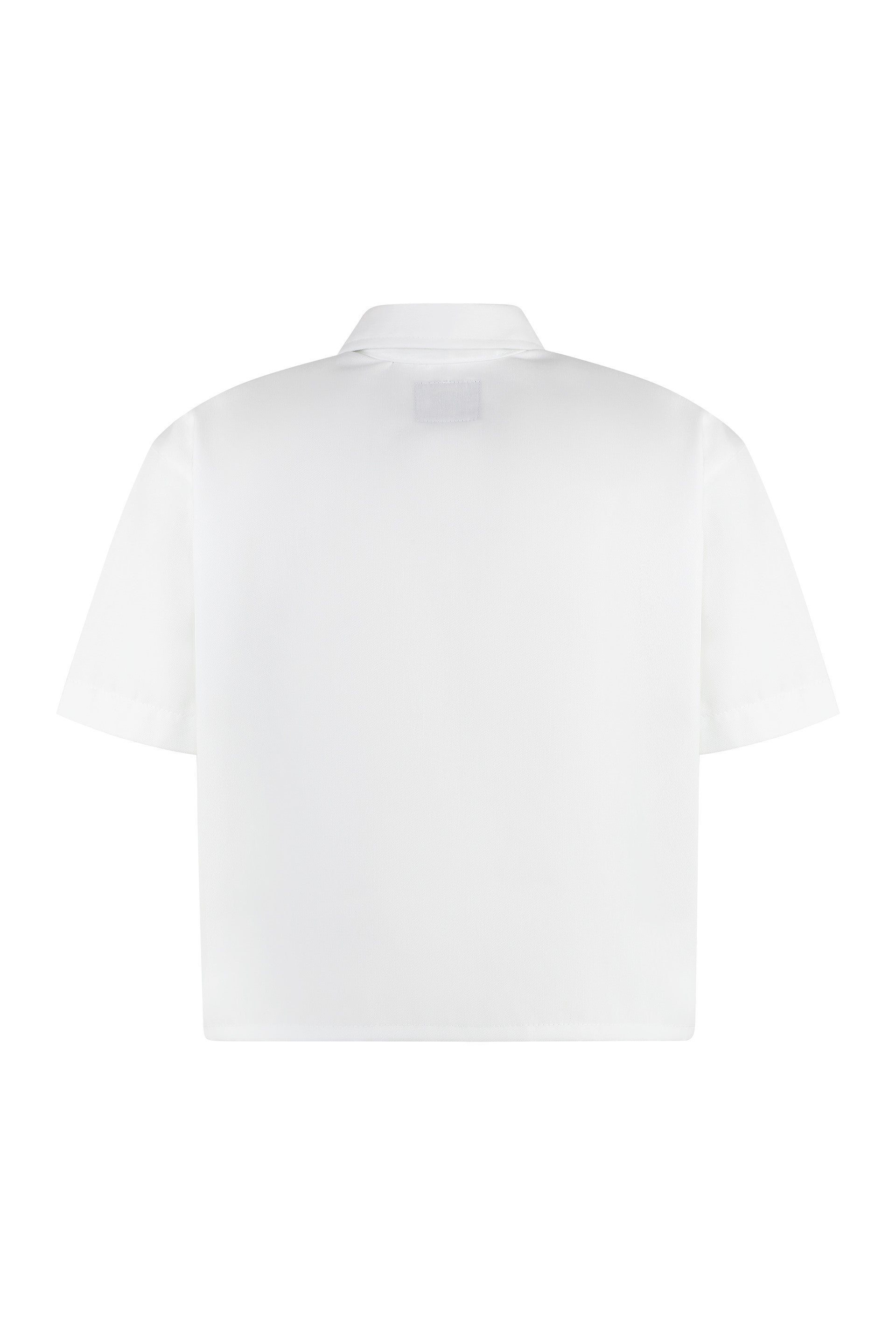 Short sleeve cotton blend shirt