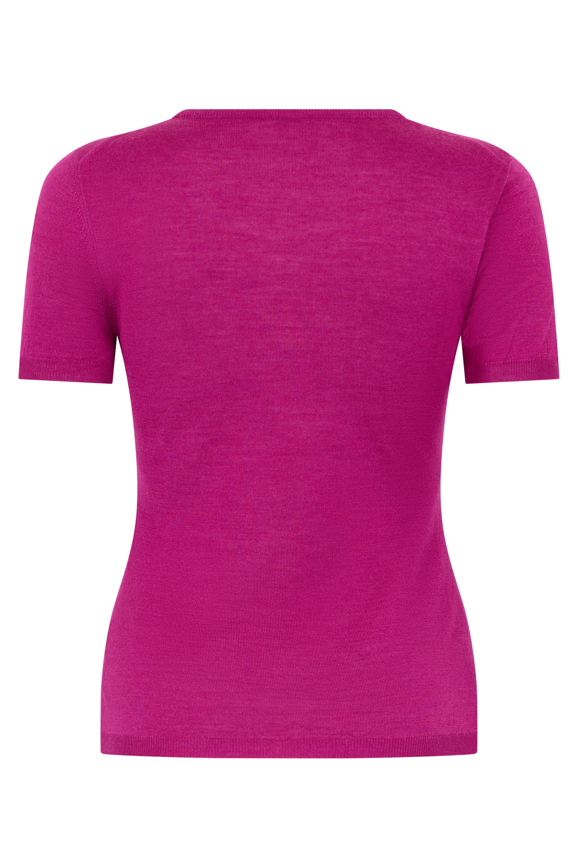 Fuchsia sweater with short sleeves, elegant and versatile.