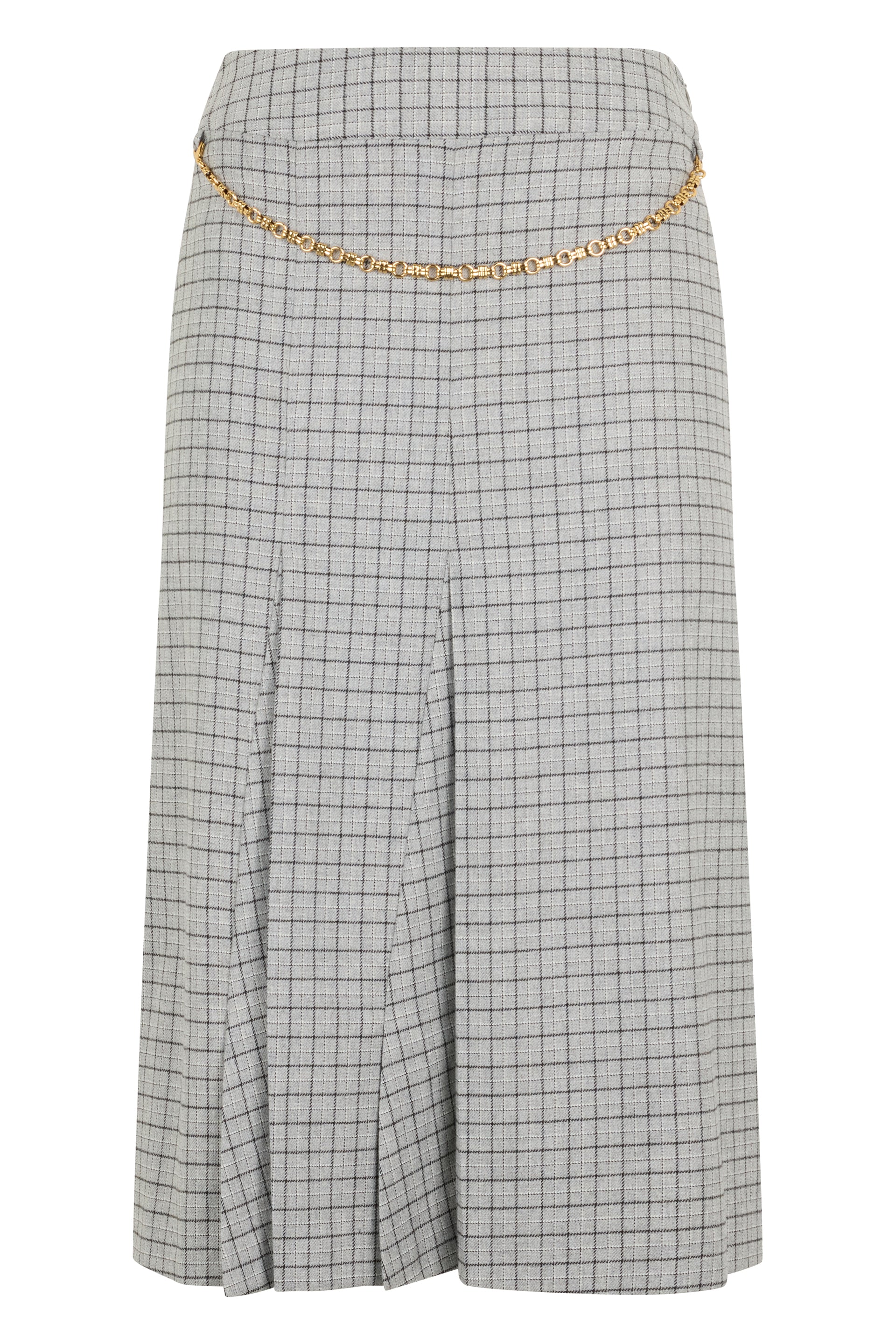 Long pleated skirt with elegant print.