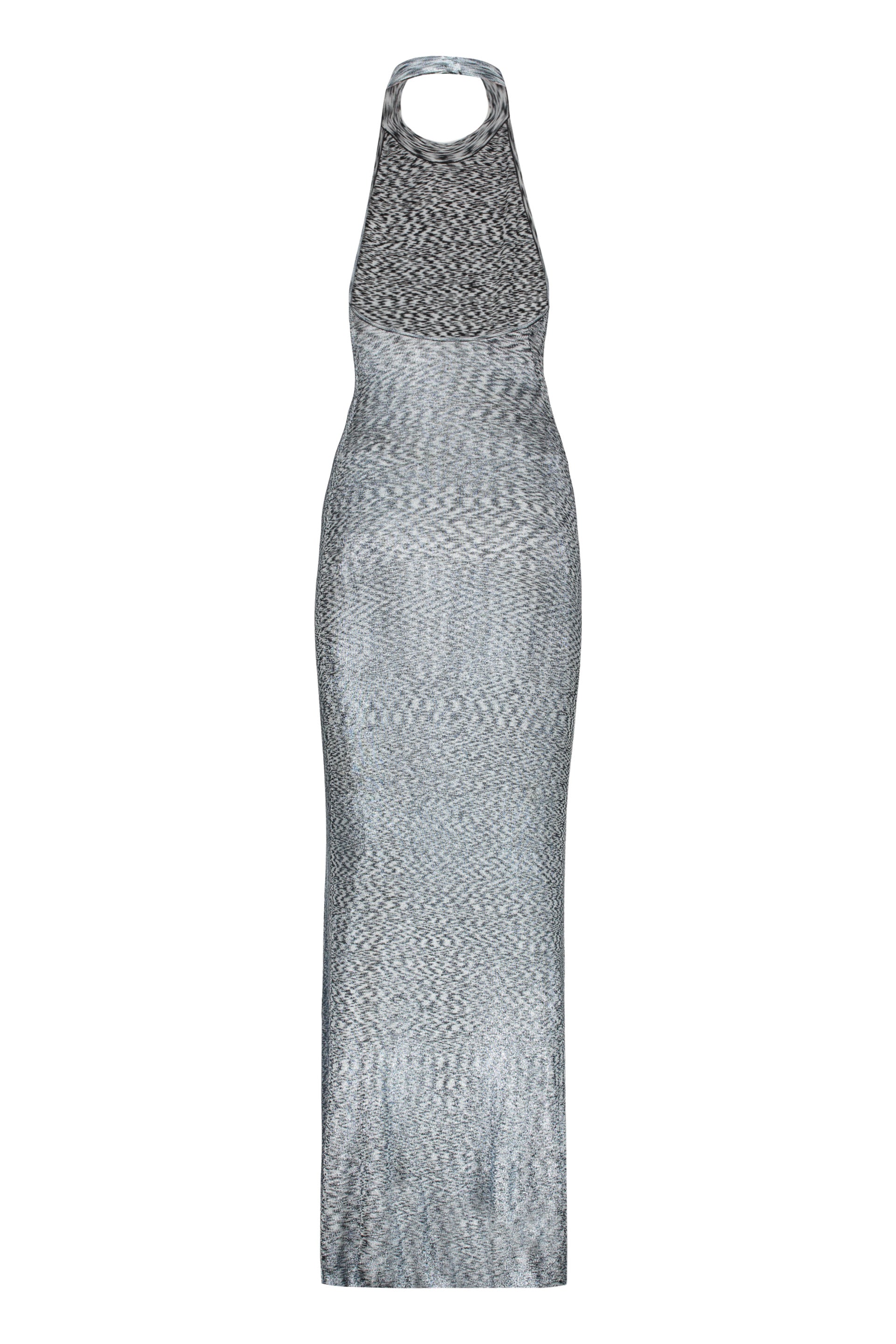 Lurex-knit long dress