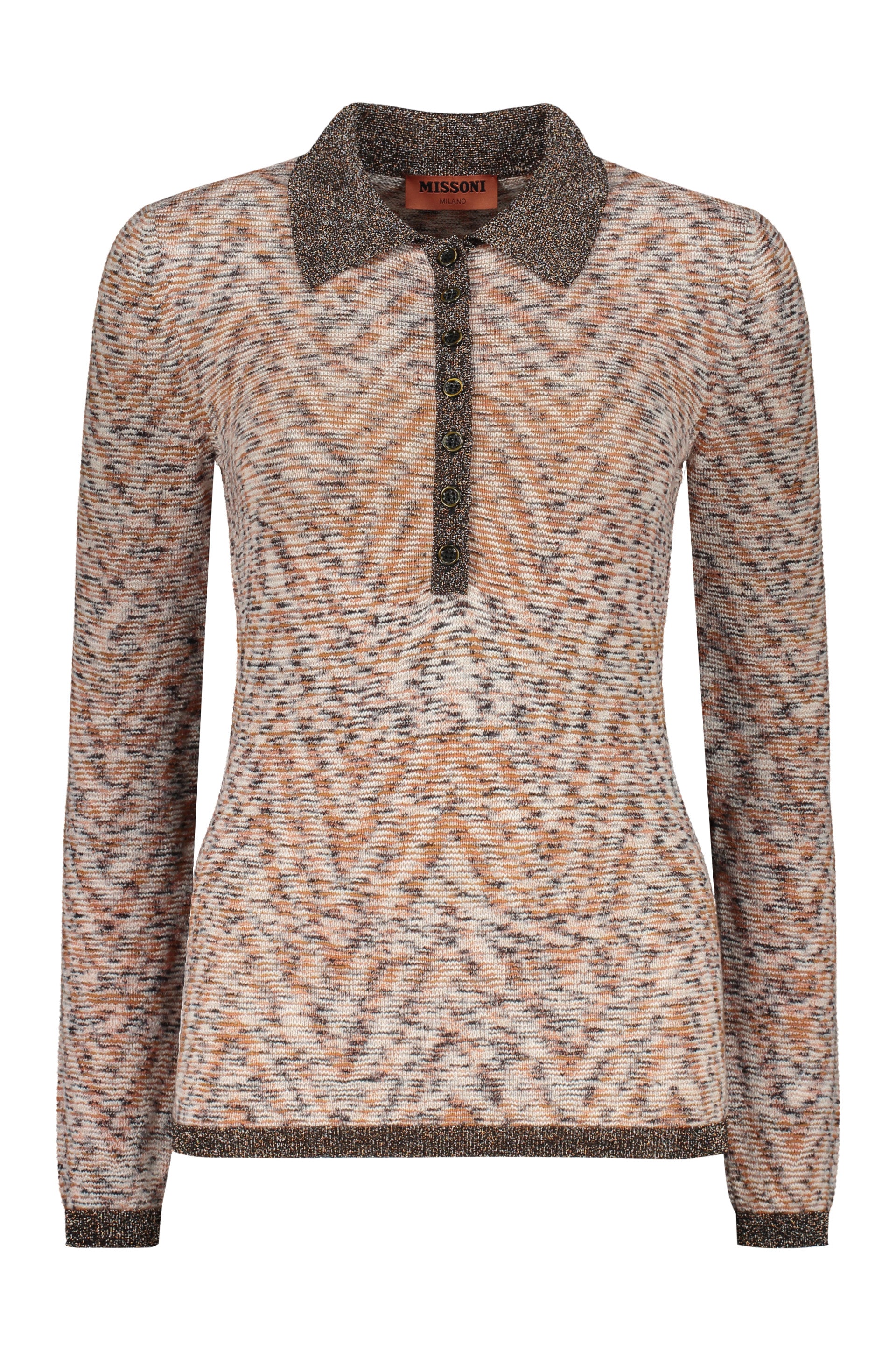 Knitted wool polo shirt