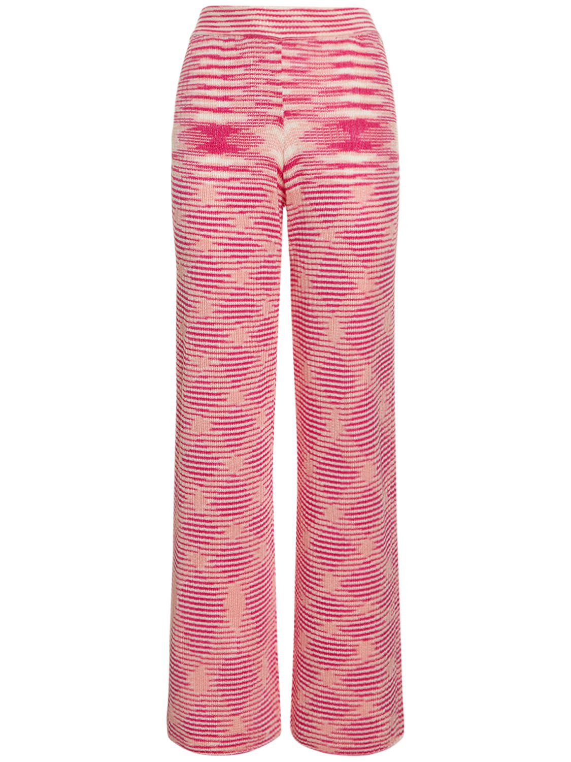 Palazzo trousers in knit with high waist