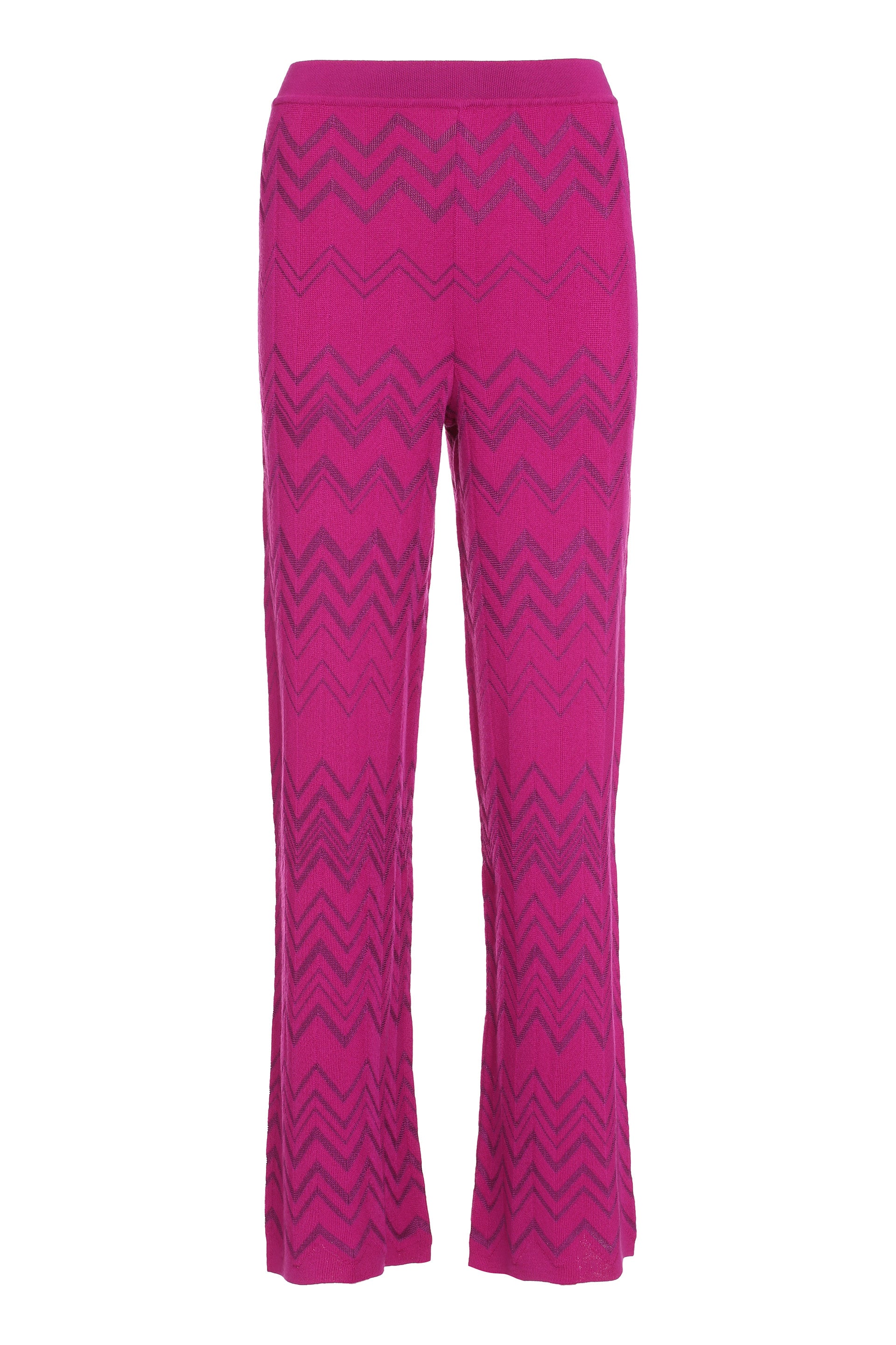 Chevron knitted palazzo trousers