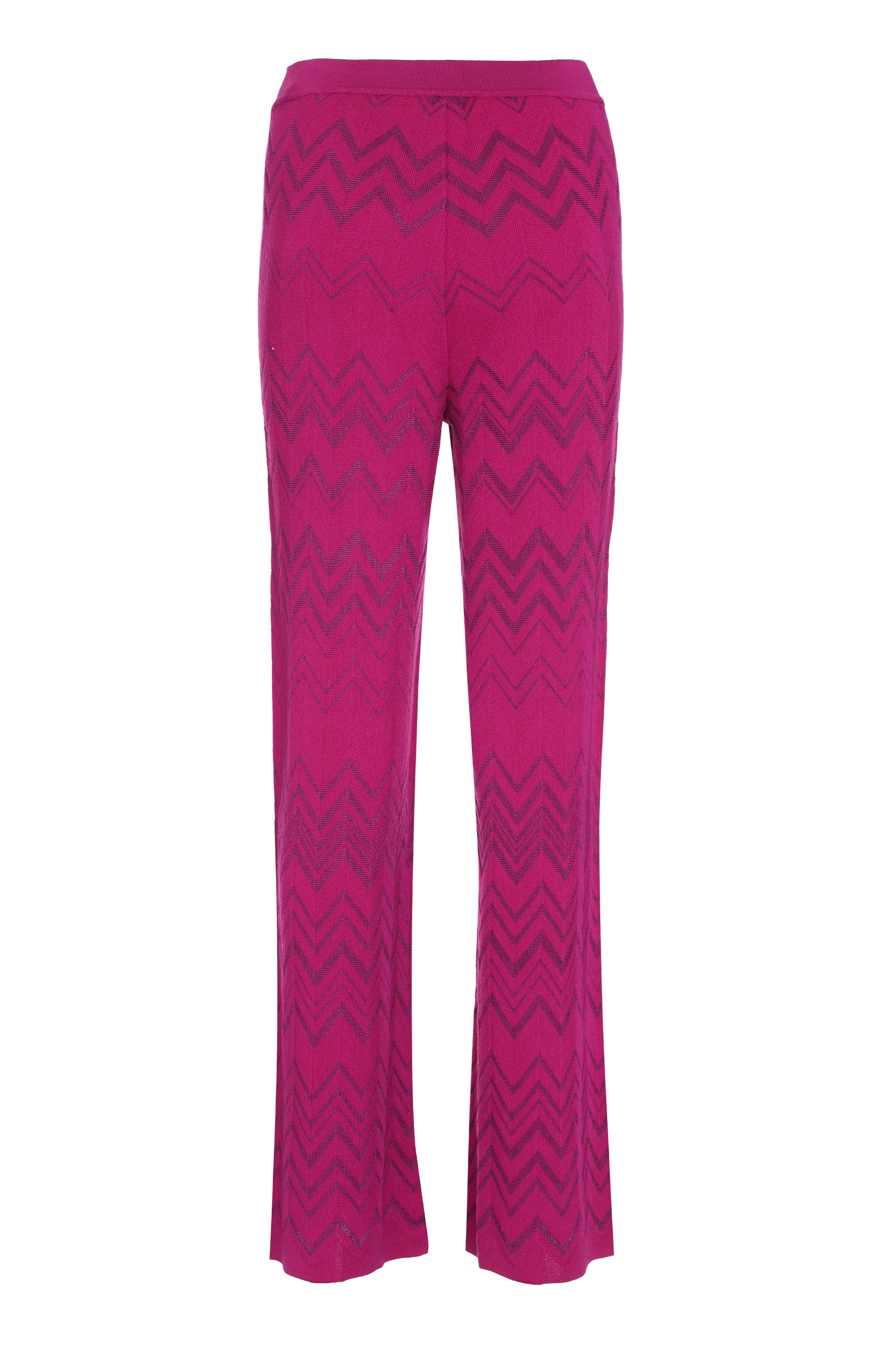 Chevron knitted palazzo trousers