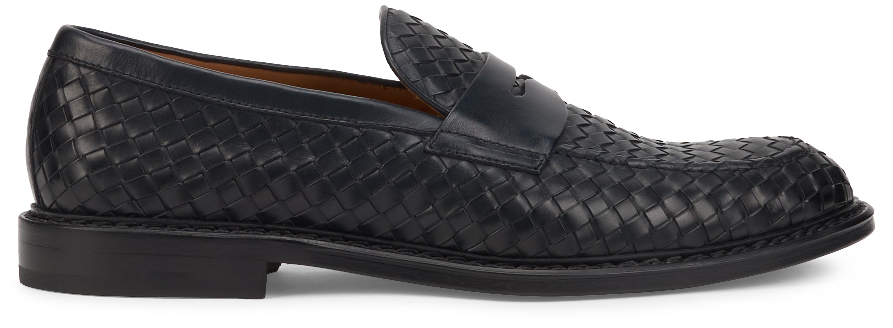 Woven leather moccasin