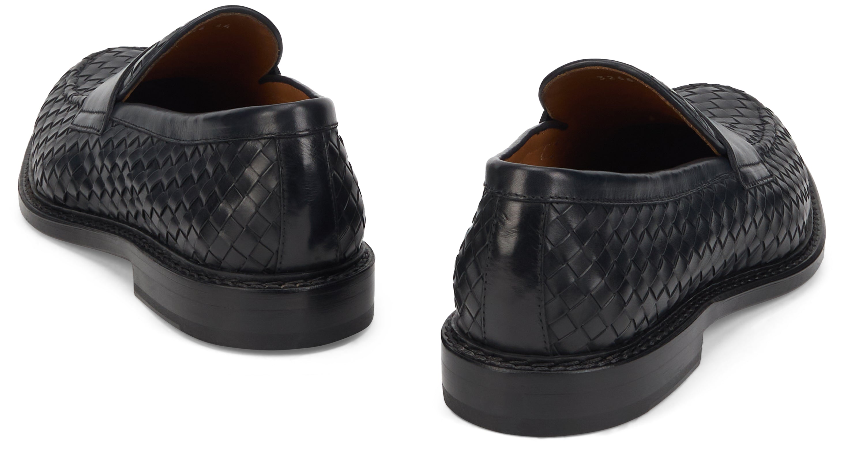 Woven leather moccasin