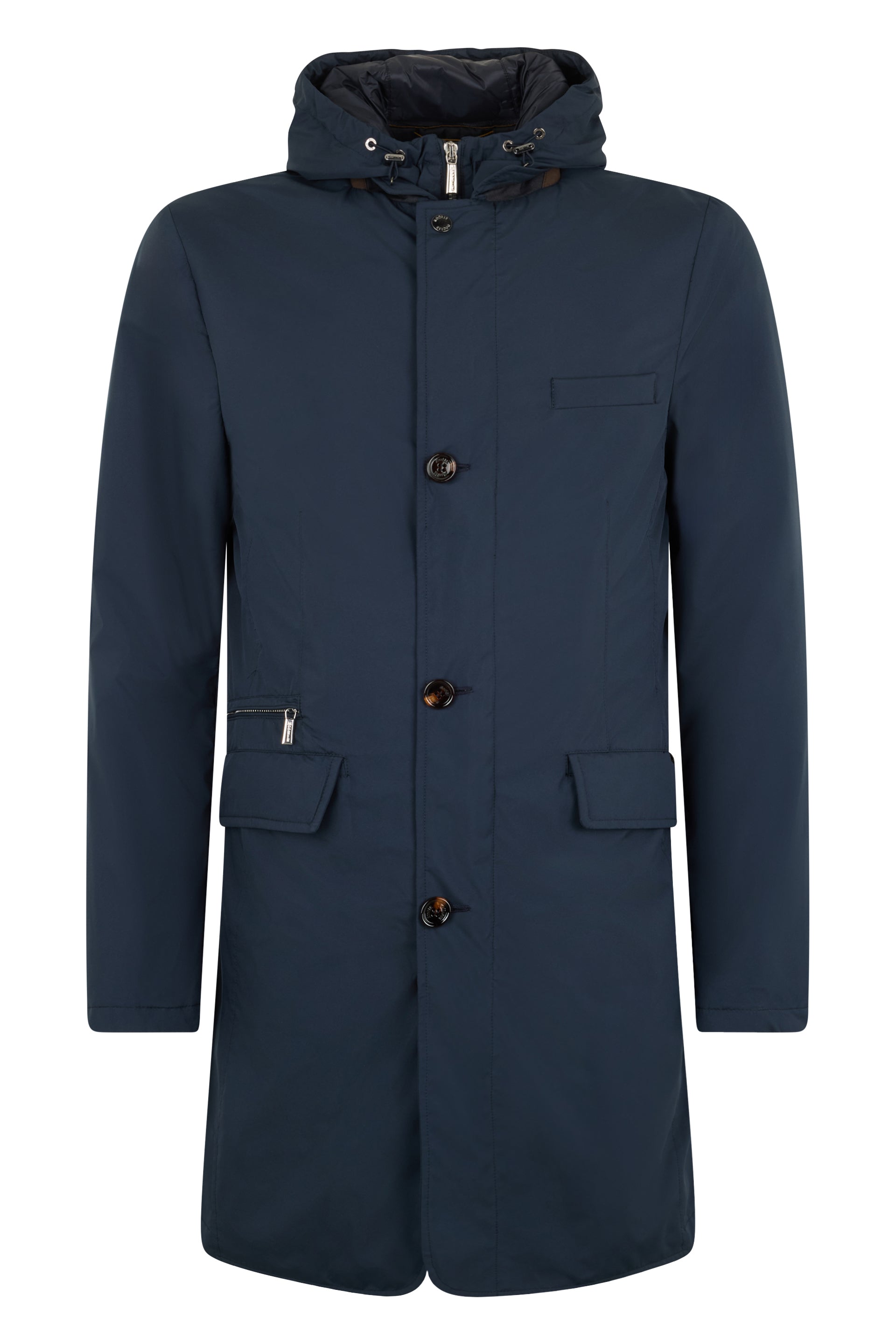 Dark Blue Parka with Adjustable Hood